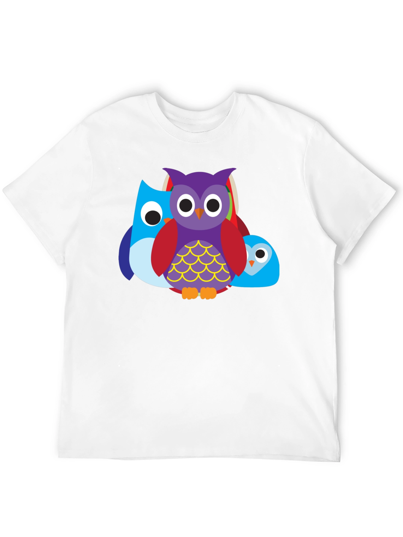 Camiseta Negra con Diseño de Búhos Divertidos
