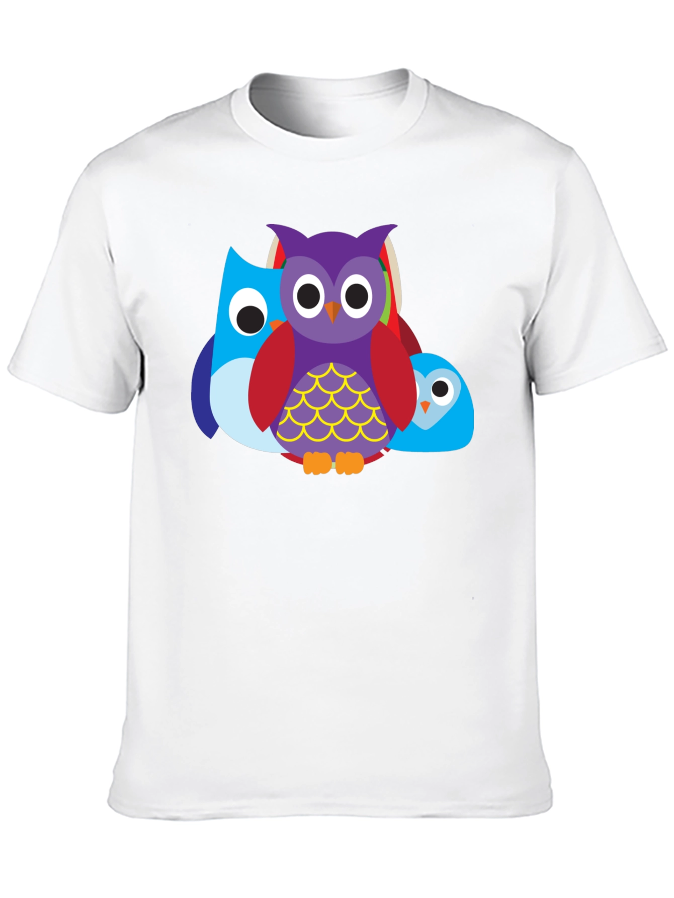 Camiseta Negra con Diseño de Búhos Divertidos