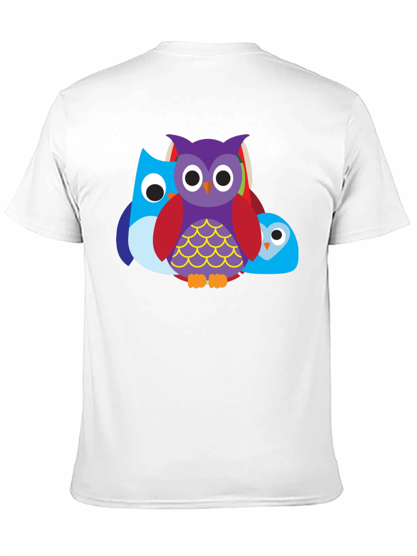 Camiseta Negra con Diseño de Búhos Divertidos