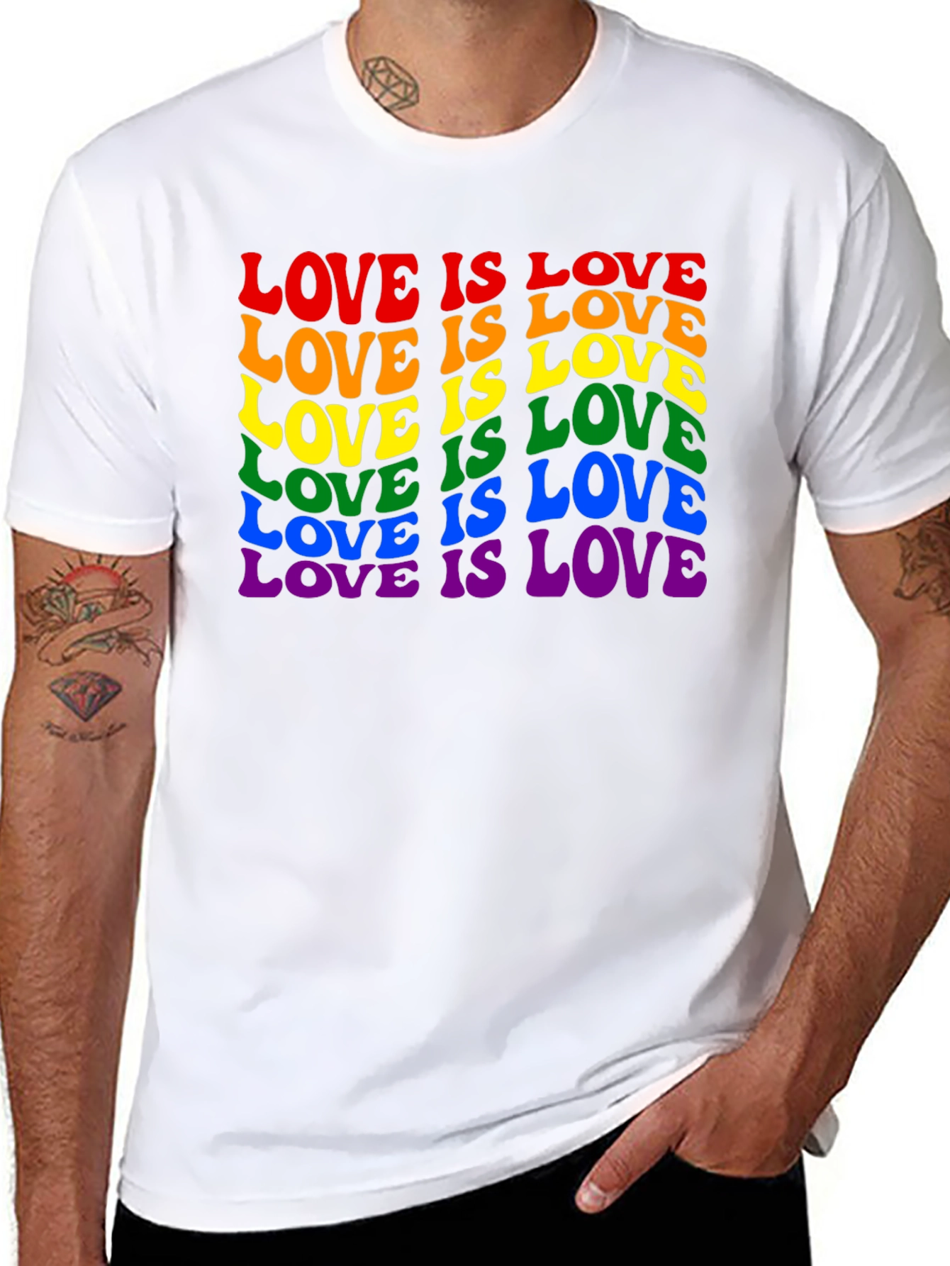 Camiseta Negra Love is Love LGBTQ+ Orgullo