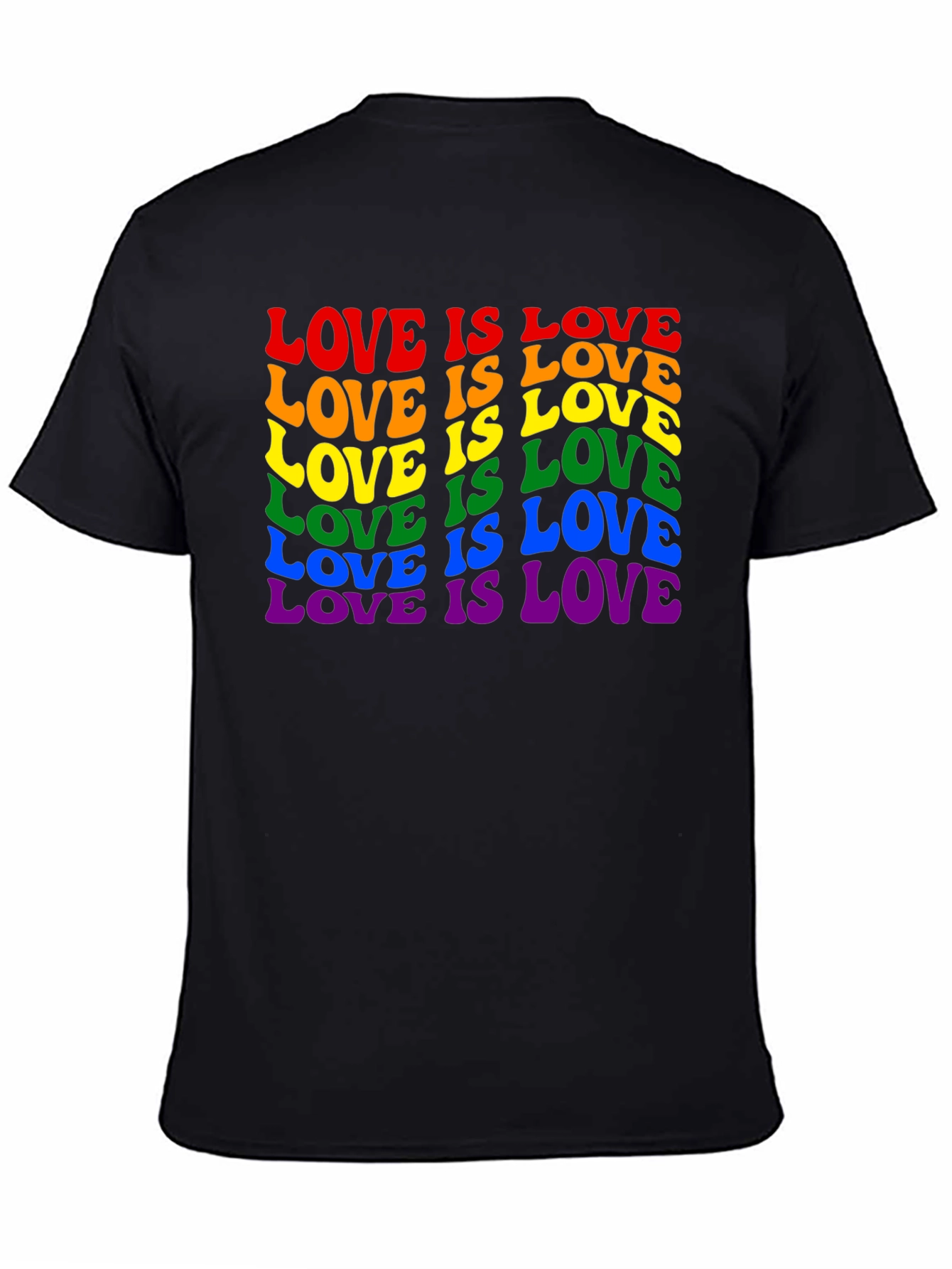 Camiseta Negra Love is Love LGBTQ+ Orgullo