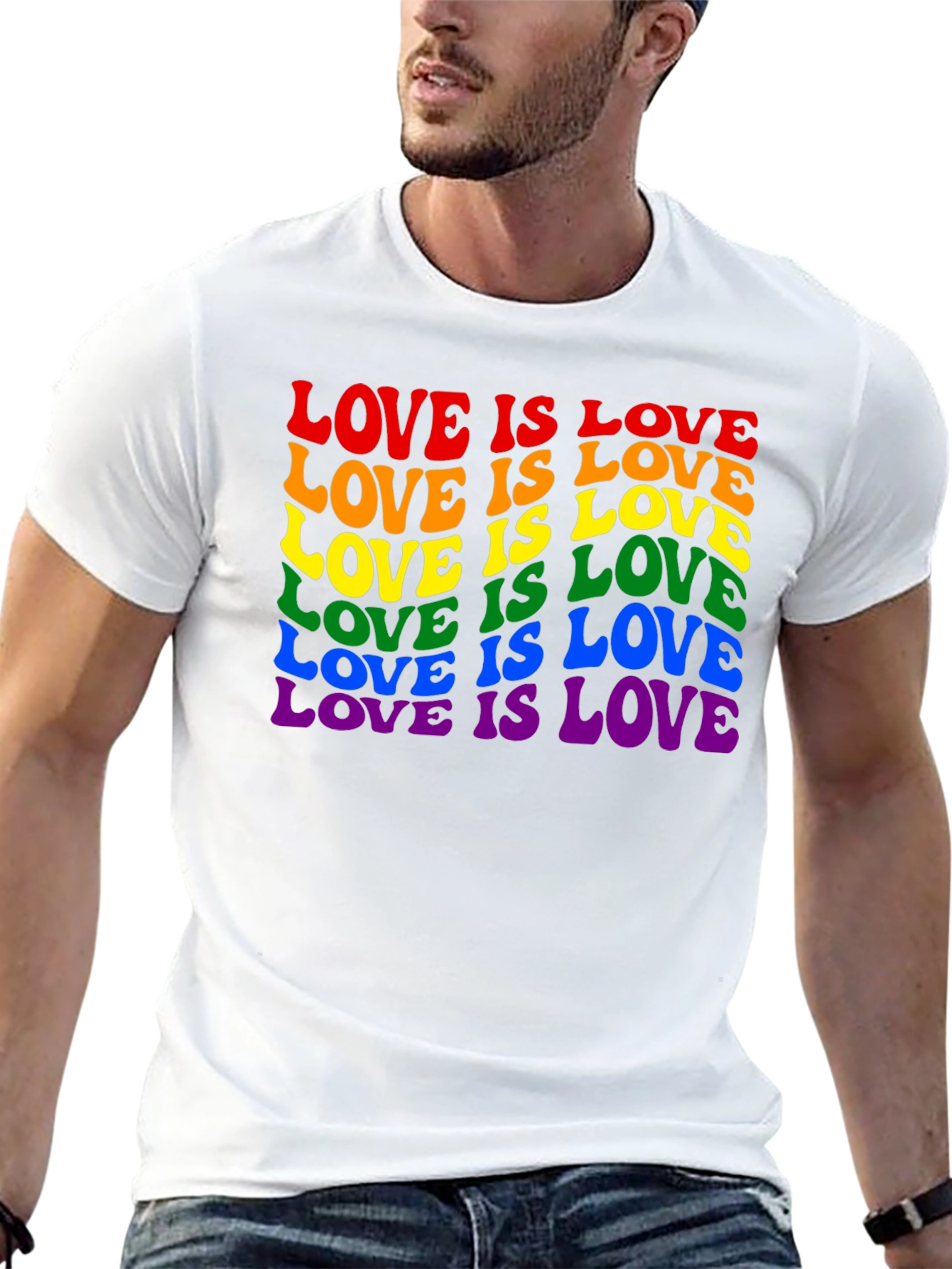 Camiseta Negra Love is Love LGBTQ+ Orgullo