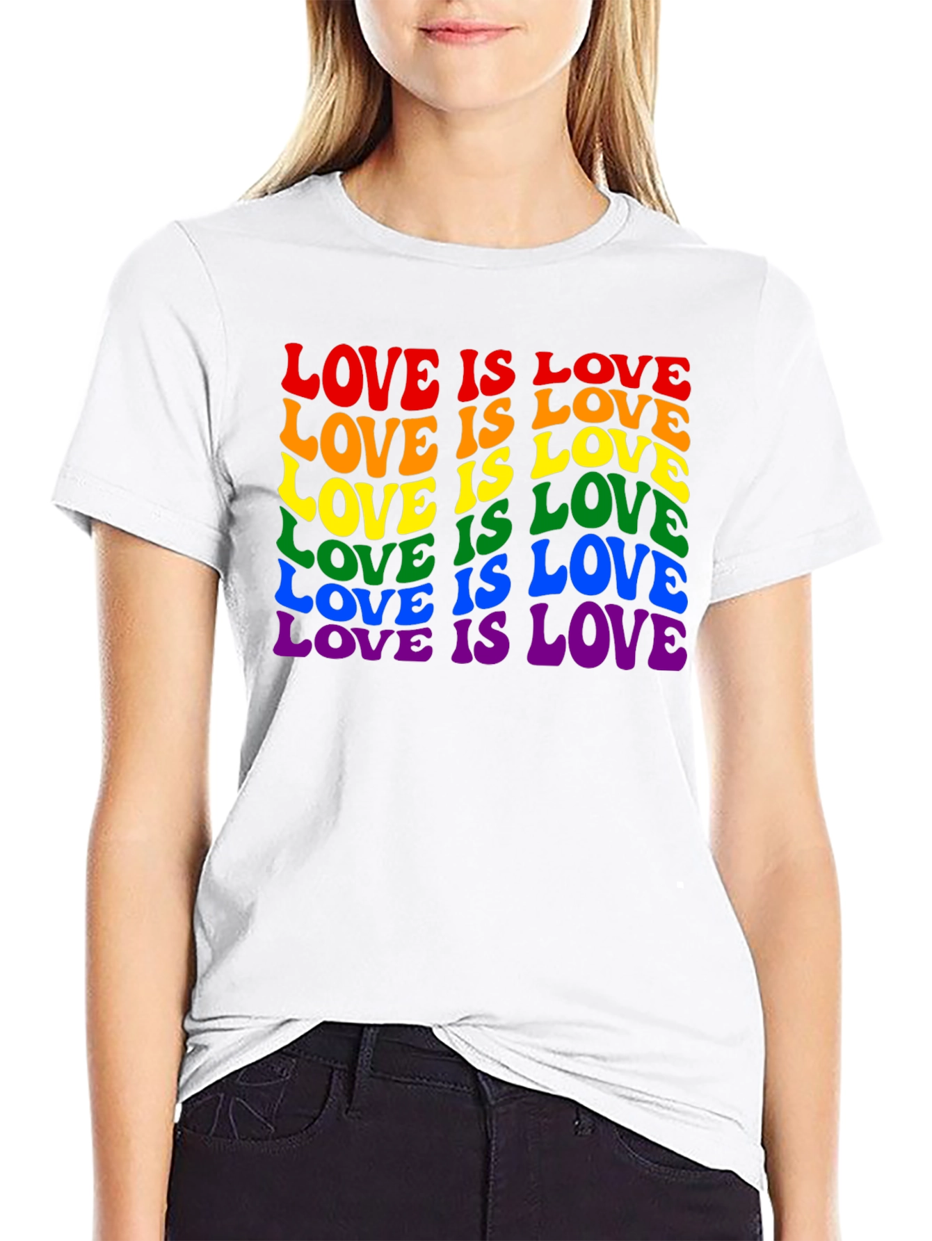 Camiseta Negra Love is Love LGBTQ+ Orgullo