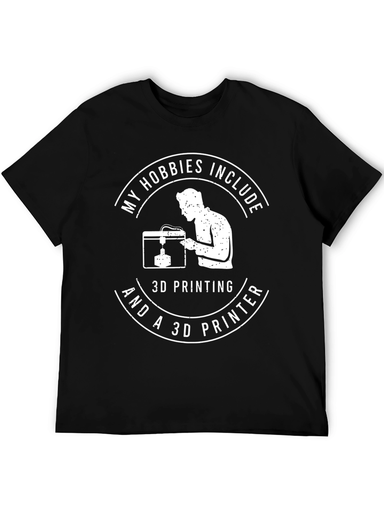 Camiseta Negra con Diseño Divertido de Impresión 3D
