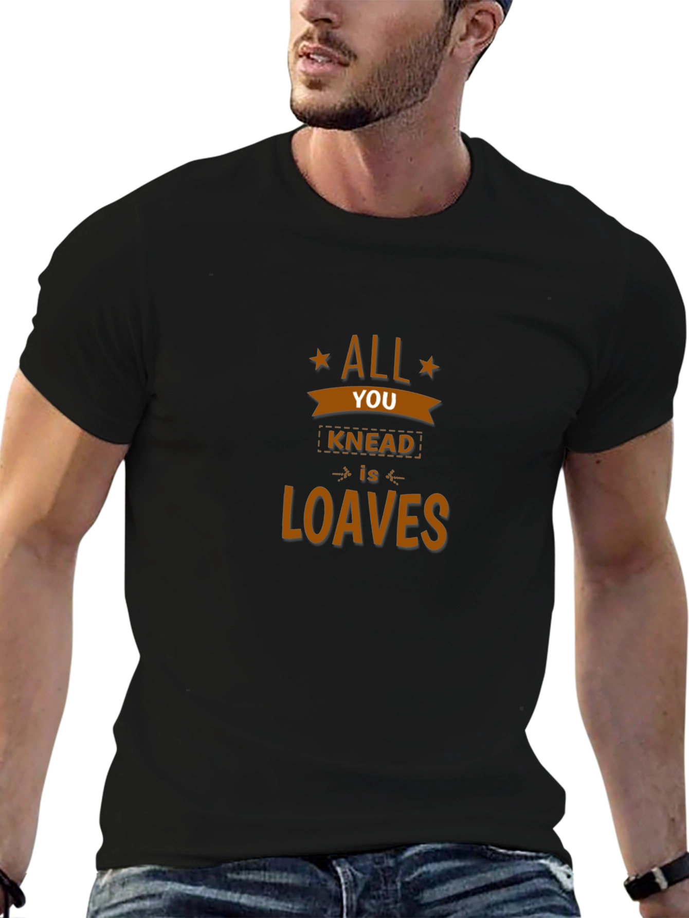 Camiseta Negra Hombre - Diseño Divertido Panadero