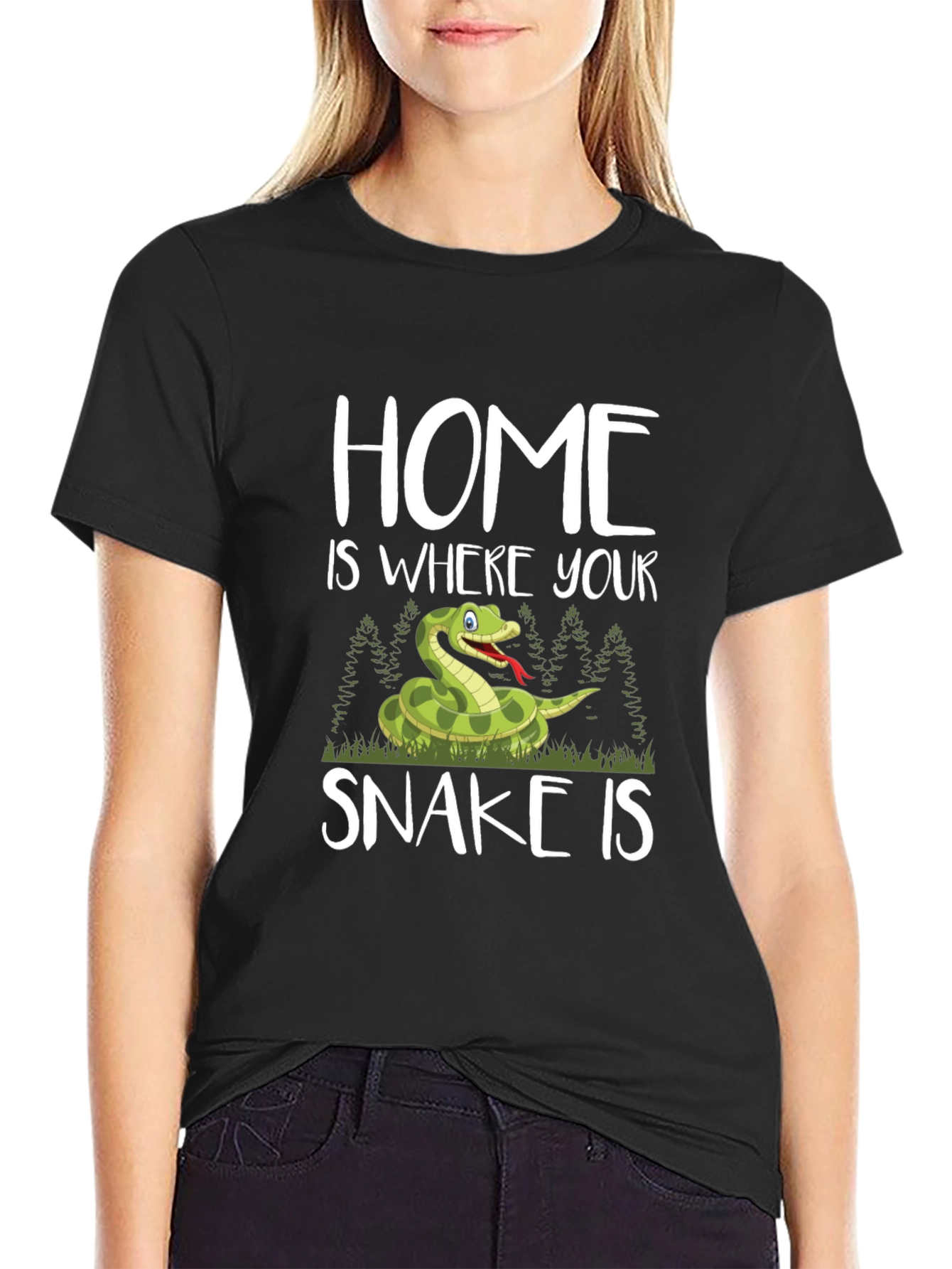 Camiseta Negra Hogar es donde está tu serpiente
