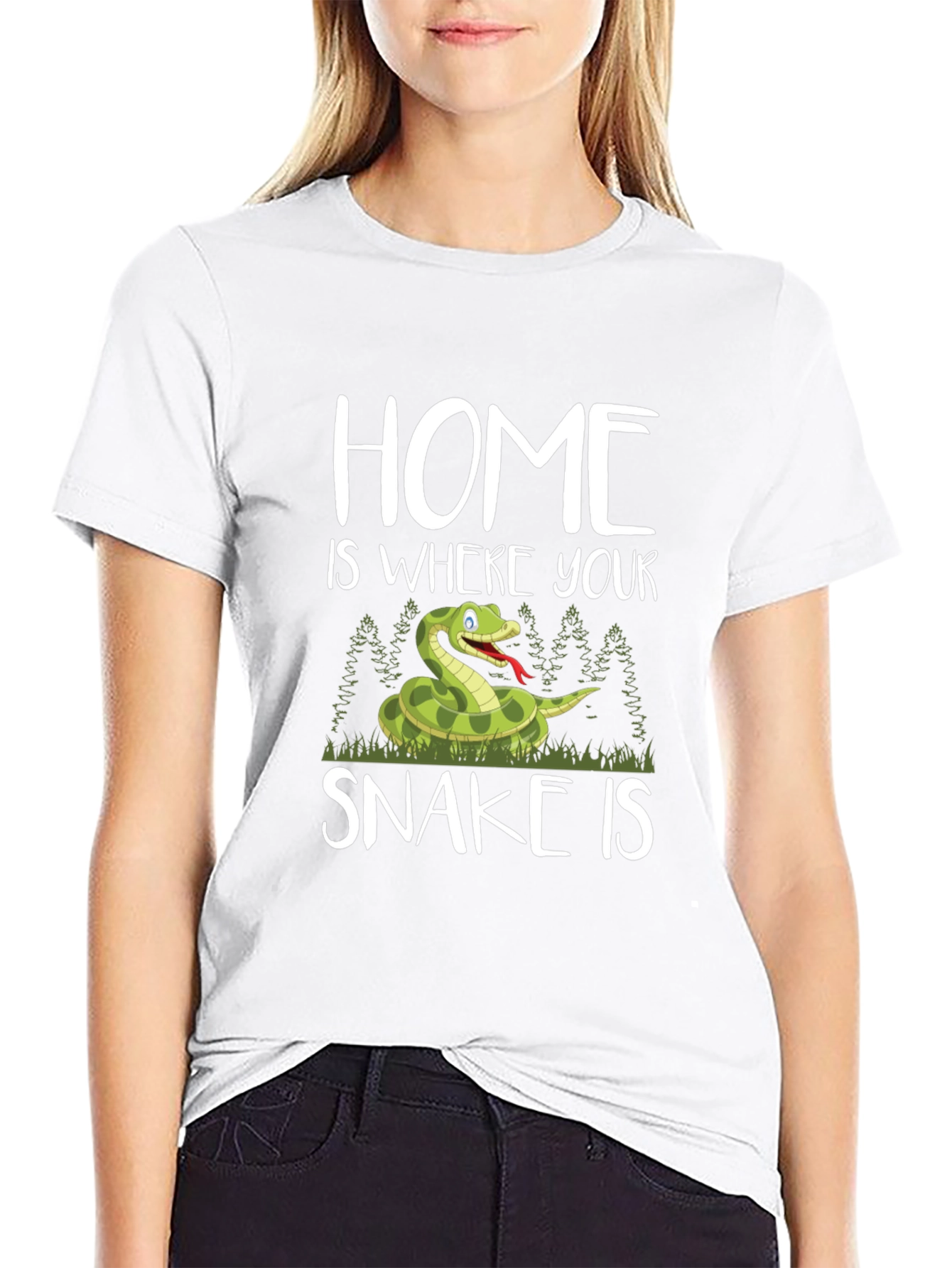 Camiseta Negra Hogar es donde está tu serpiente