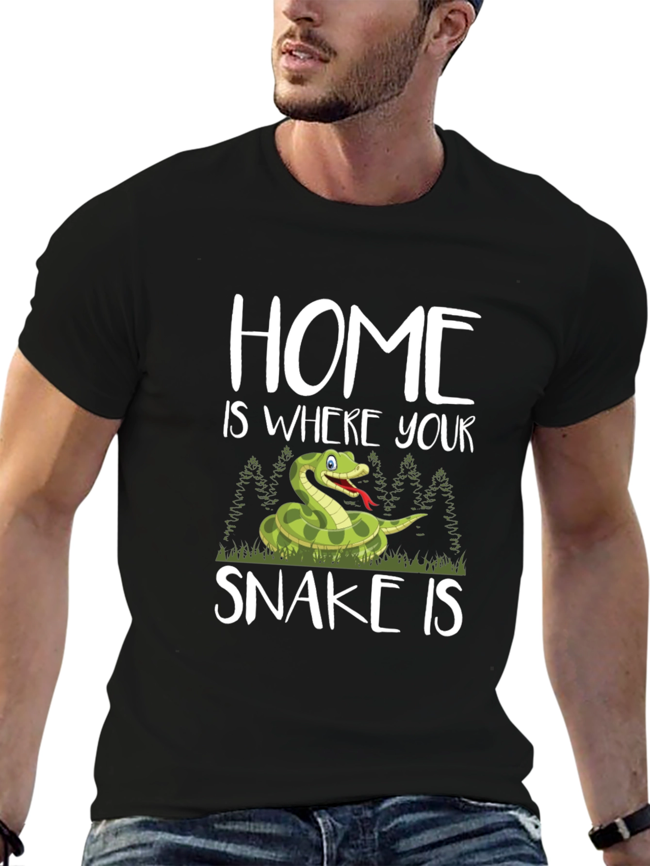 Camiseta Negra Hogar es donde está tu serpiente