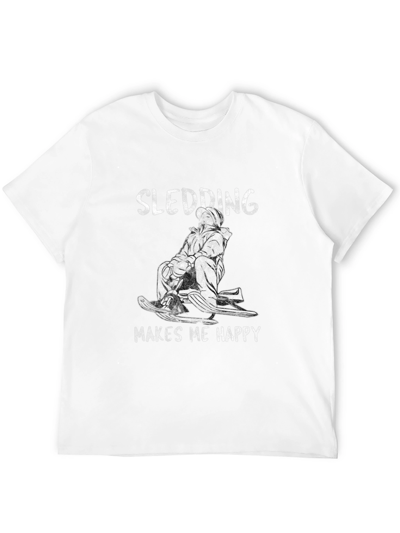 Camiseta Negra Sledding Makes Me Happy