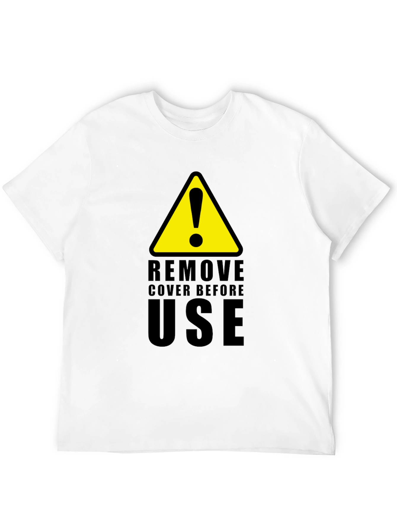 Camiseta Negra con Diseño de Advertencia