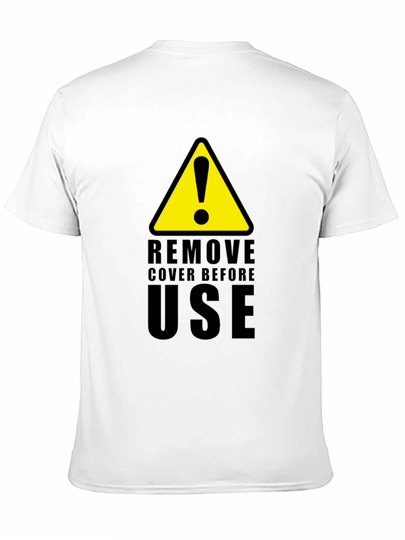 Camiseta Negra con Diseño de Advertencia