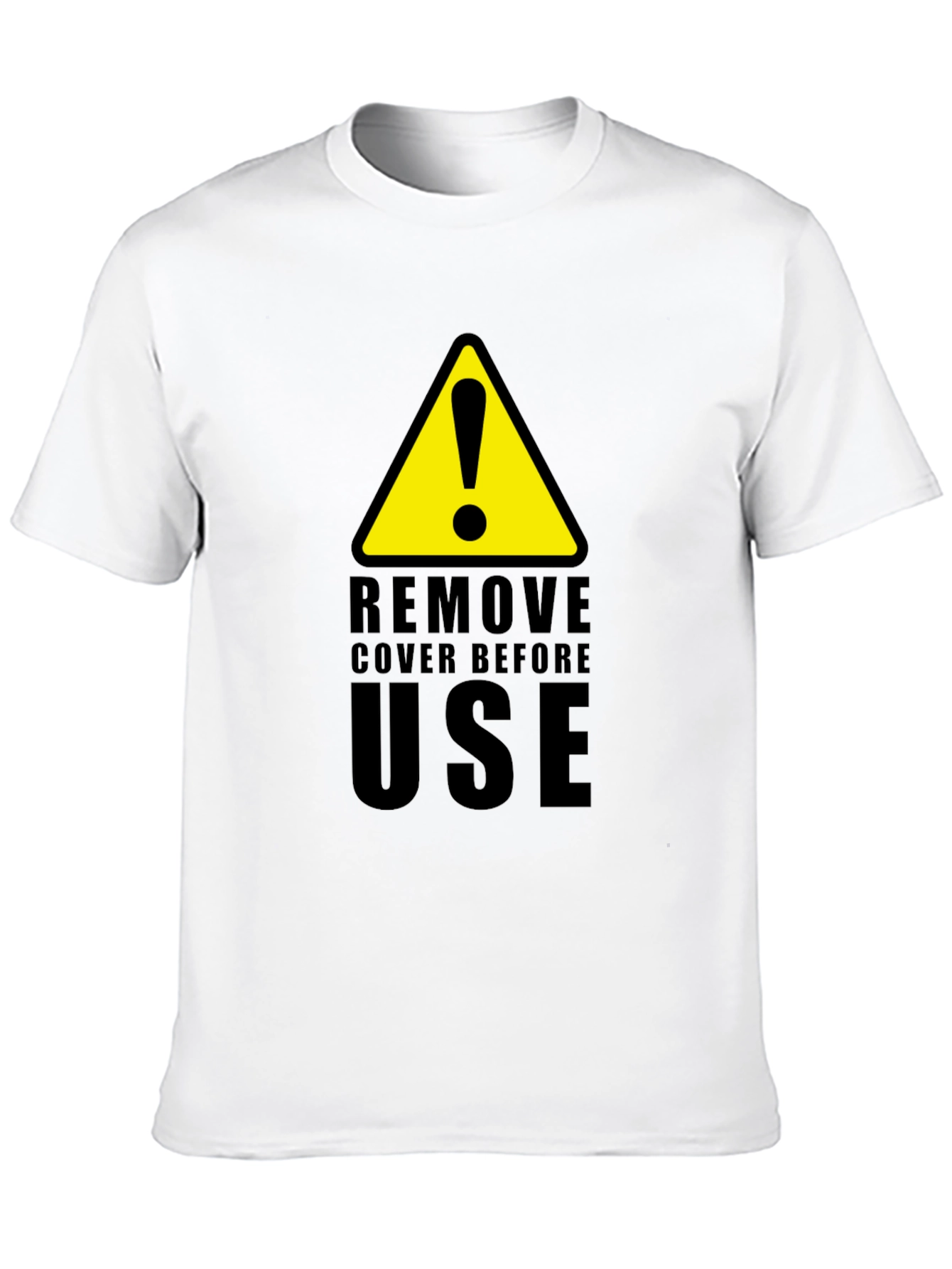 Camiseta Negra con Diseño de Advertencia