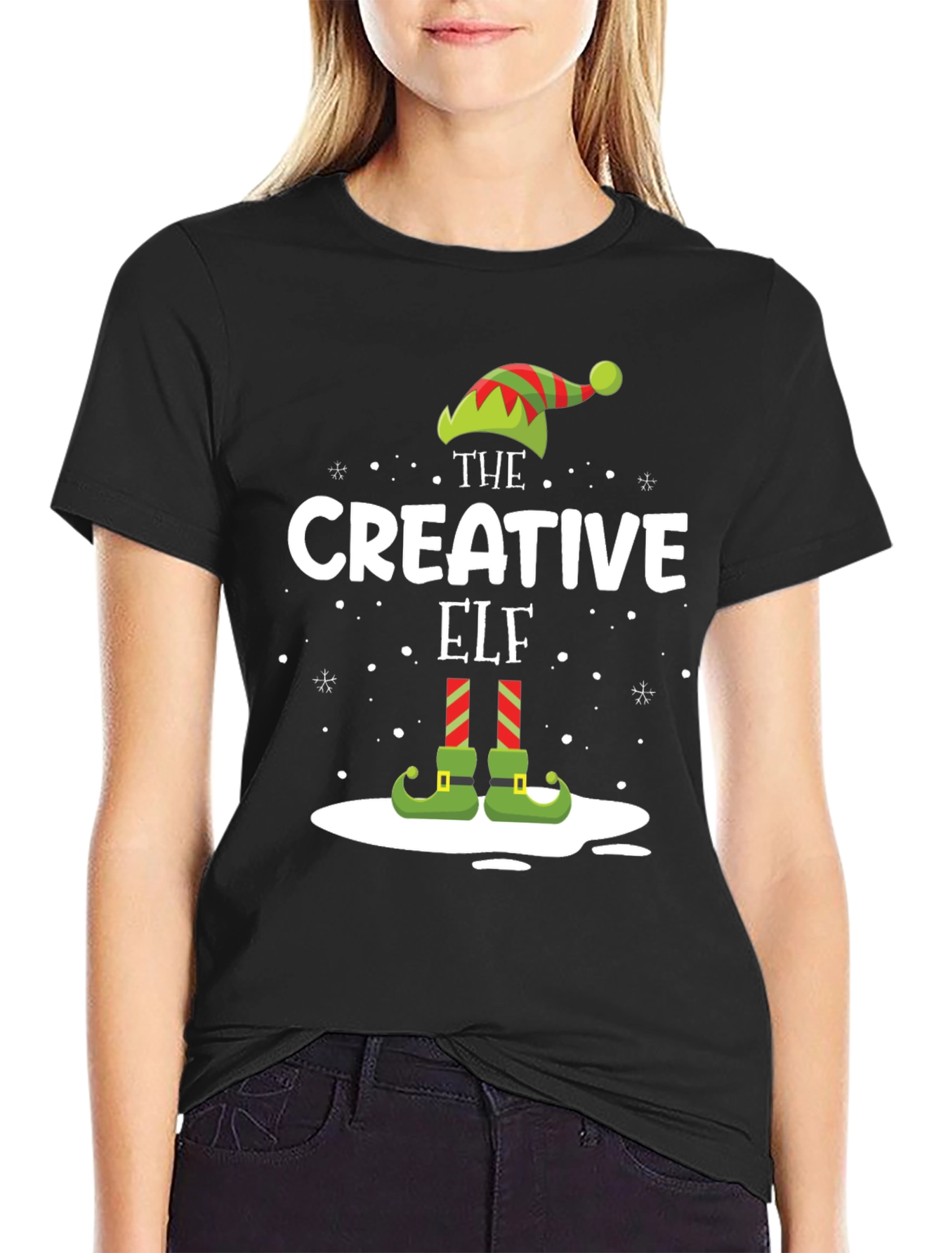 Camiseta Negra Navideña The Creative Elf