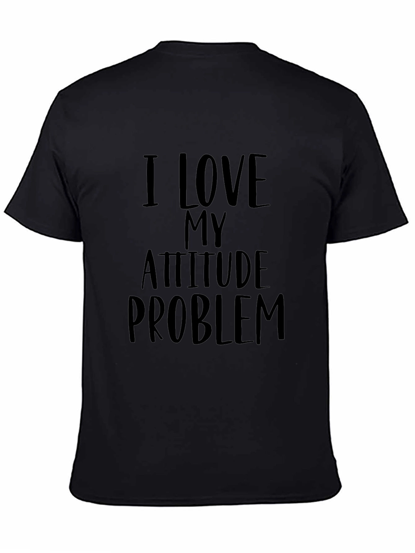 Camiseta Negra: Amo Mi Problema de Actitud