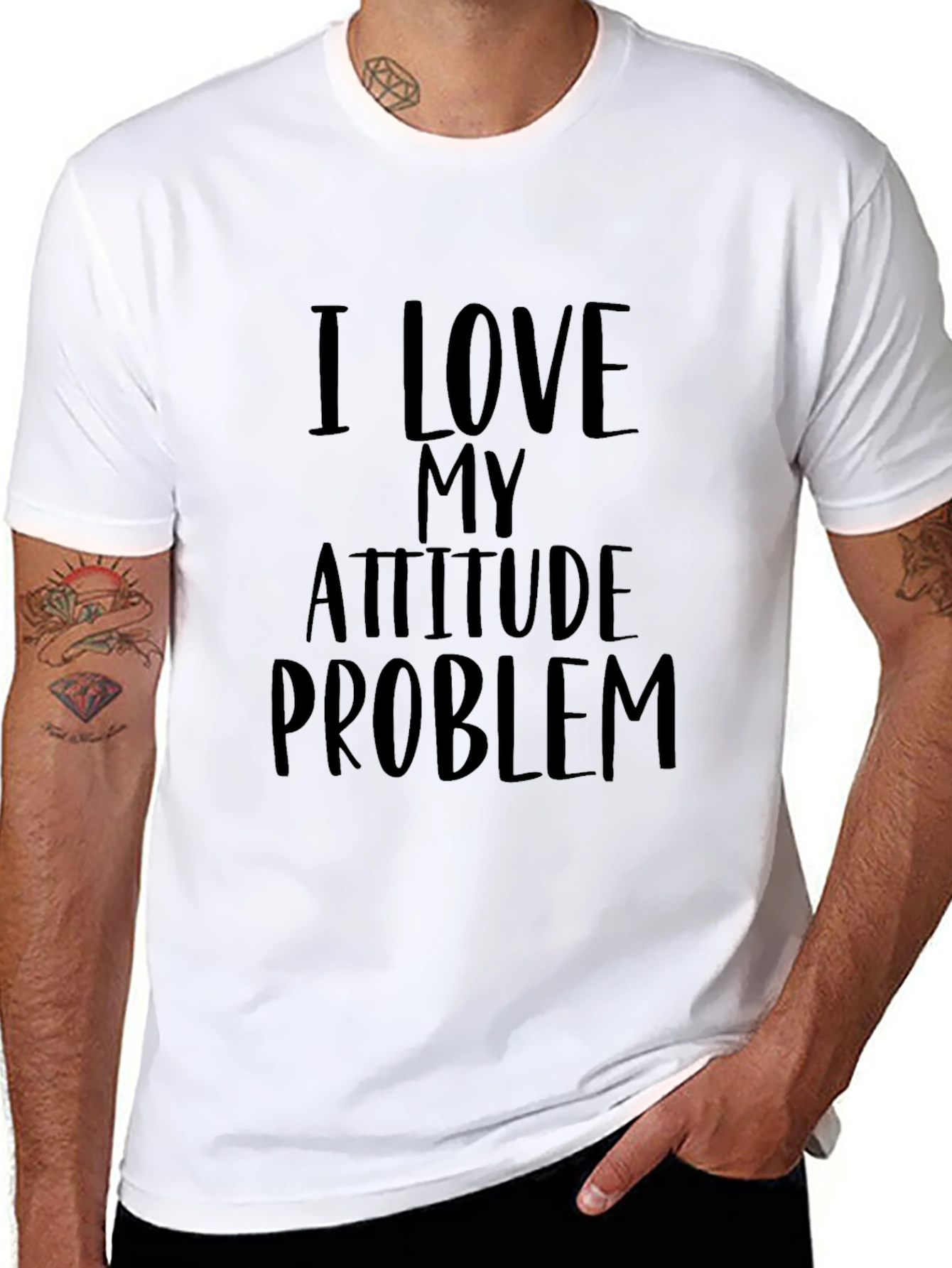 Camiseta Negra: Amo Mi Problema de Actitud