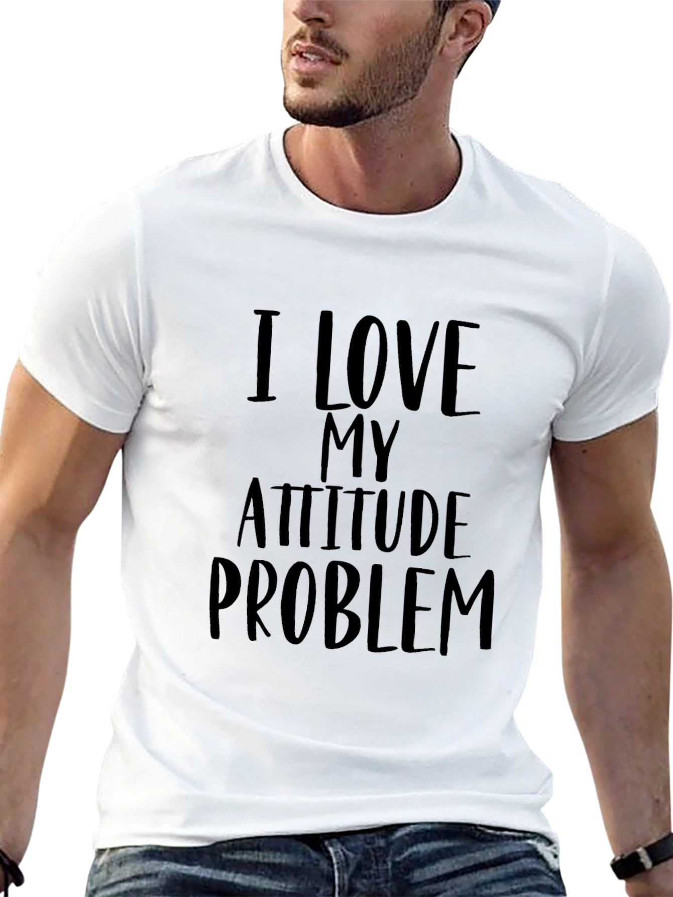 Camiseta Negra: Amo Mi Problema de Actitud