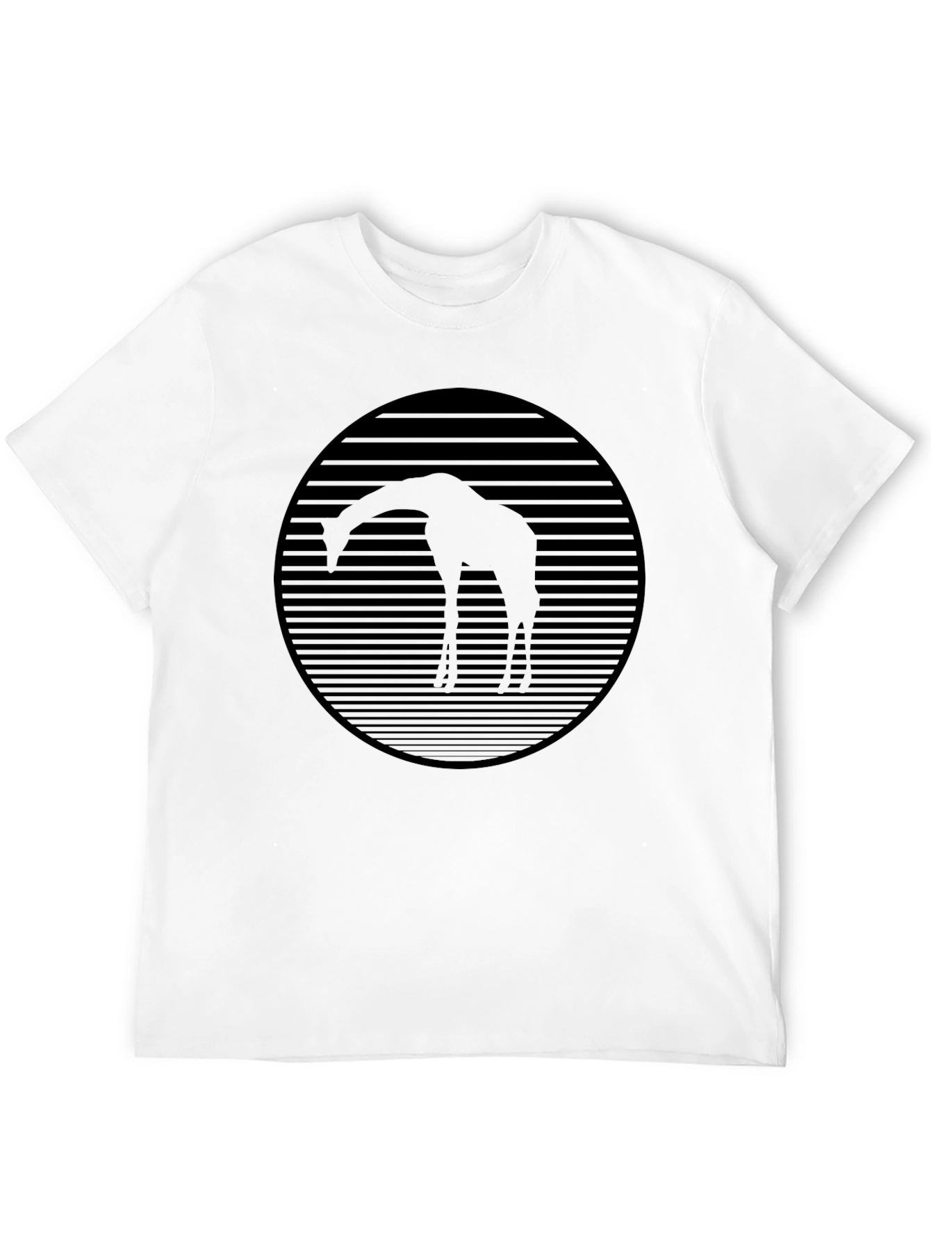 Camiseta Negra con Diseño de Jirafa Abstracta