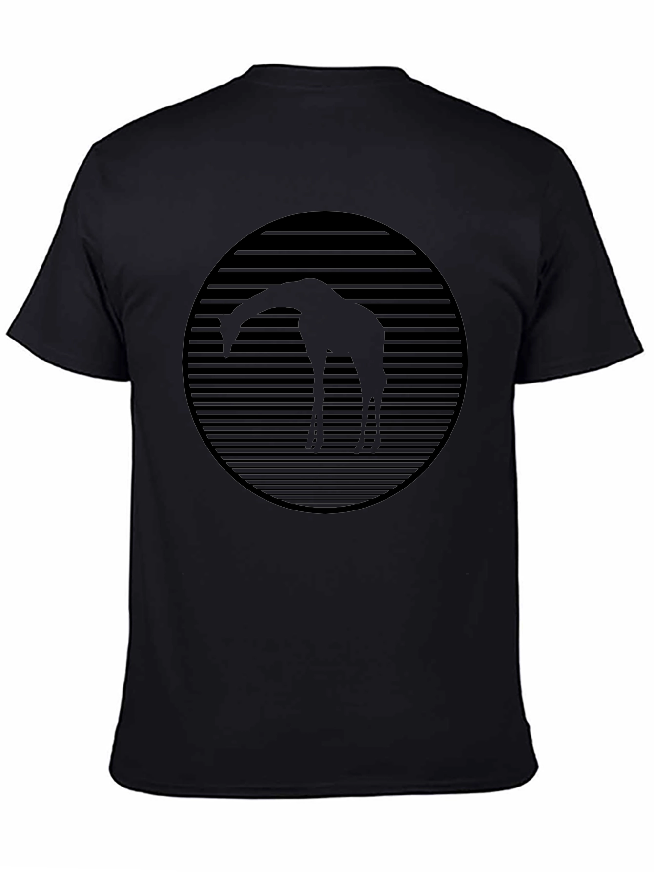 Camiseta Negra con Diseño de Jirafa Abstracta