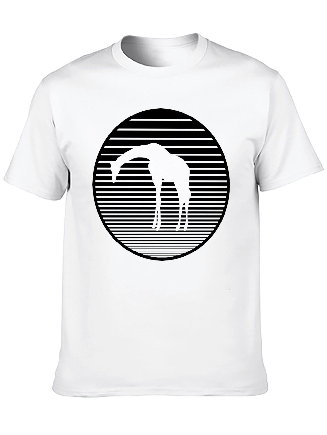 Camiseta Negra con Diseño de Jirafa Abstracta