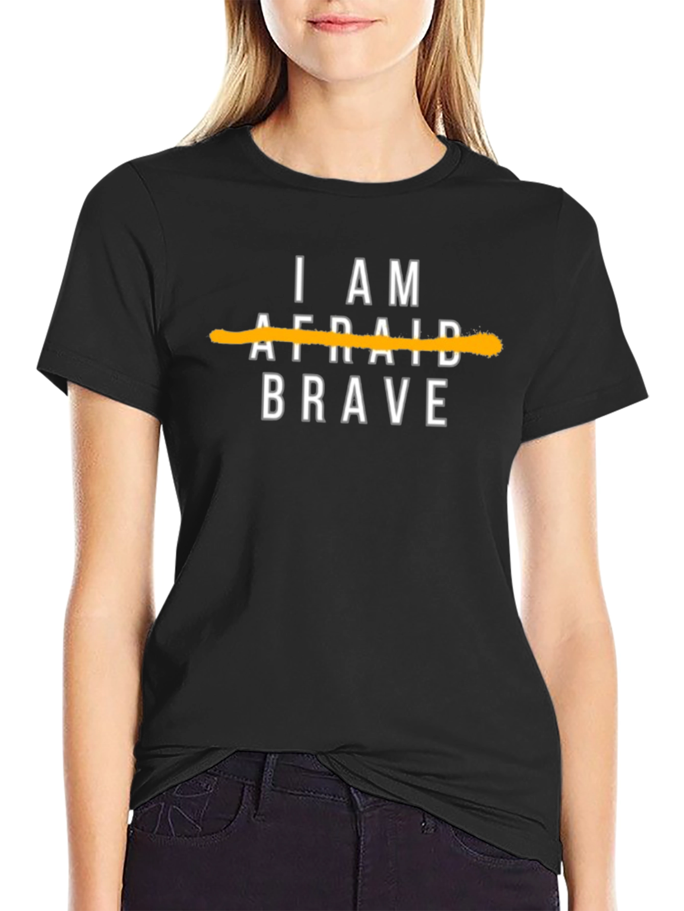 Camiseta Negra Brave: Sé Valiente No Temas