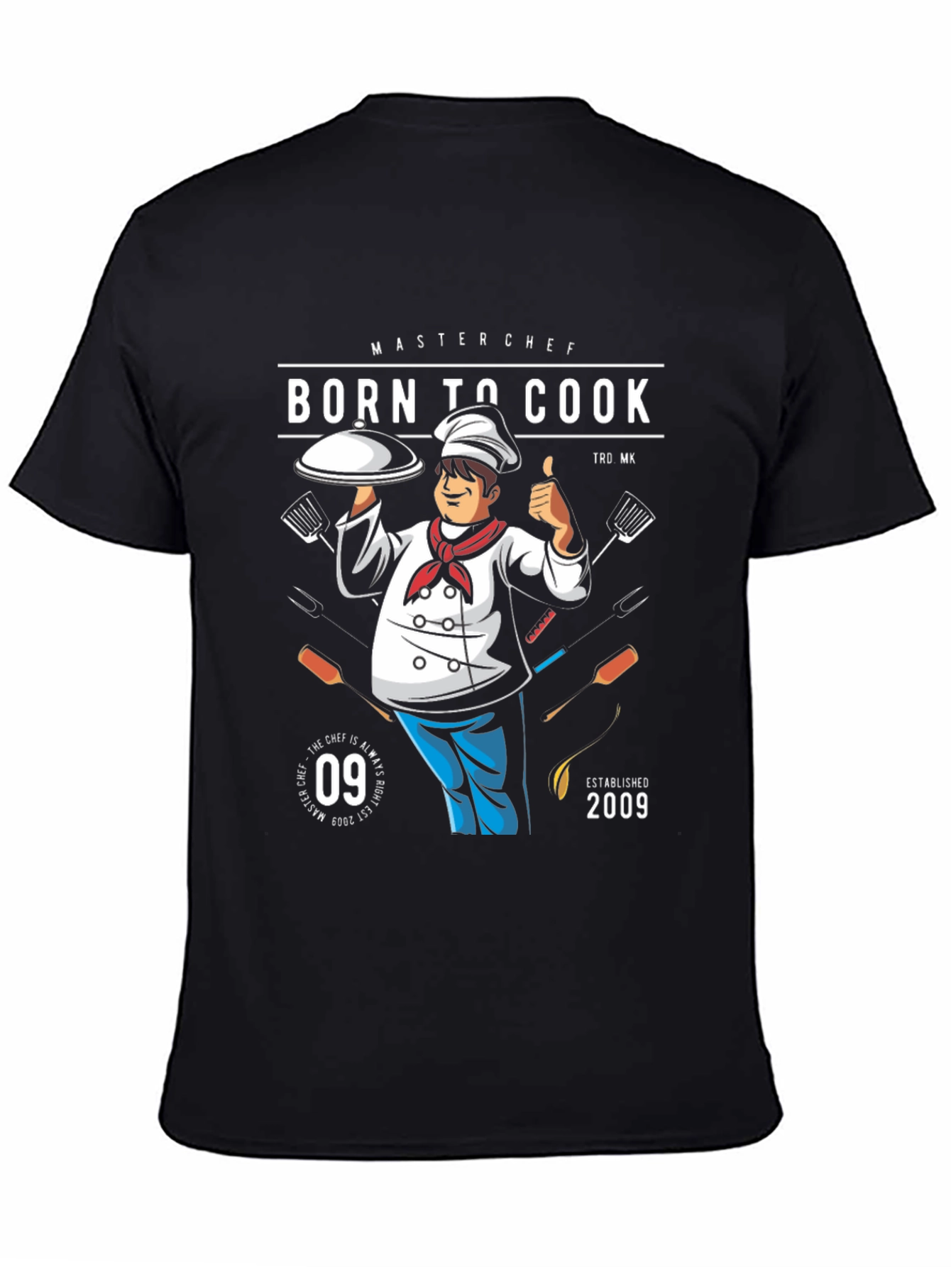 Camiseta Negra Born To Cook para Chef