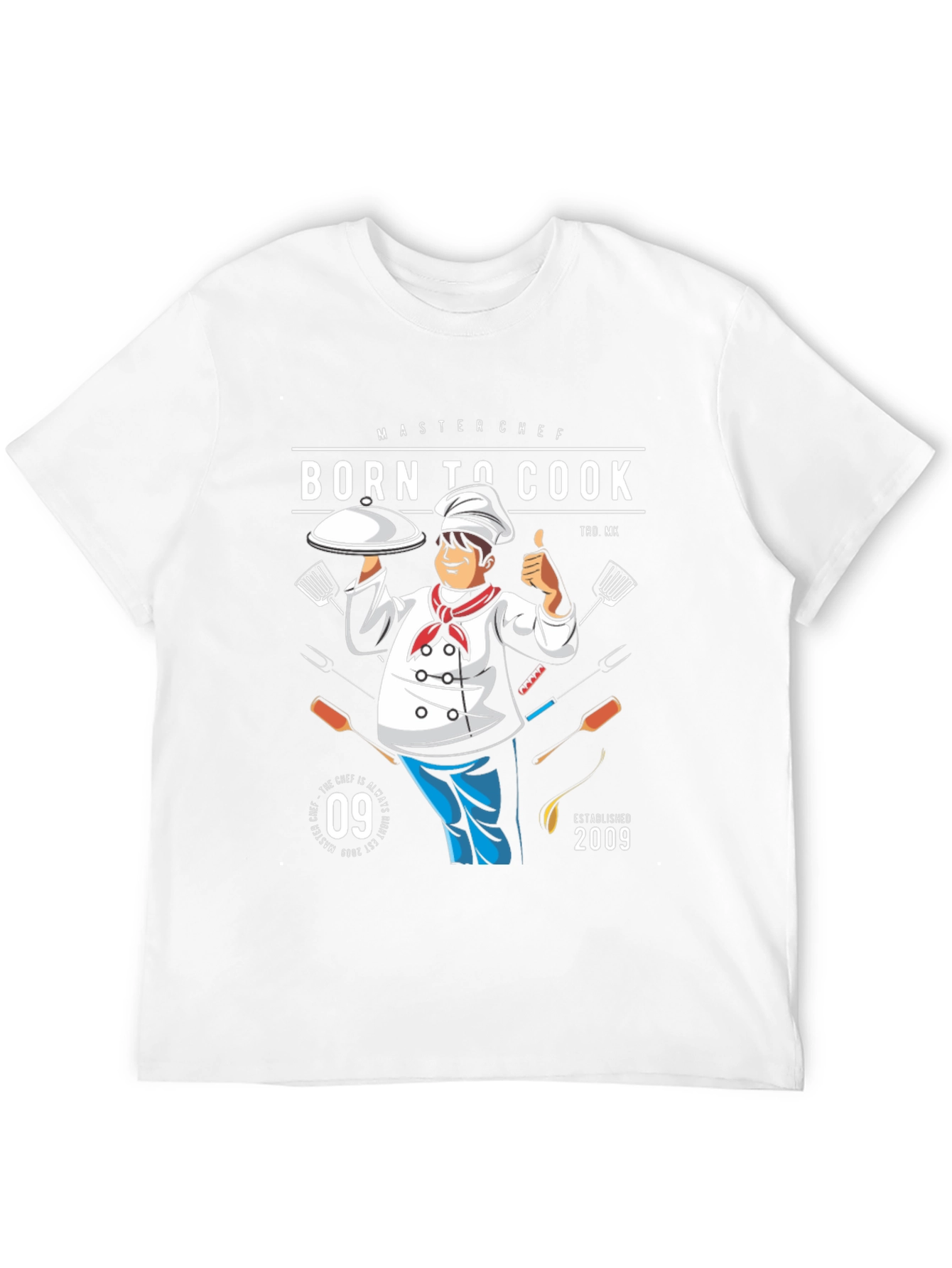 Camiseta Negra Born To Cook para Chef