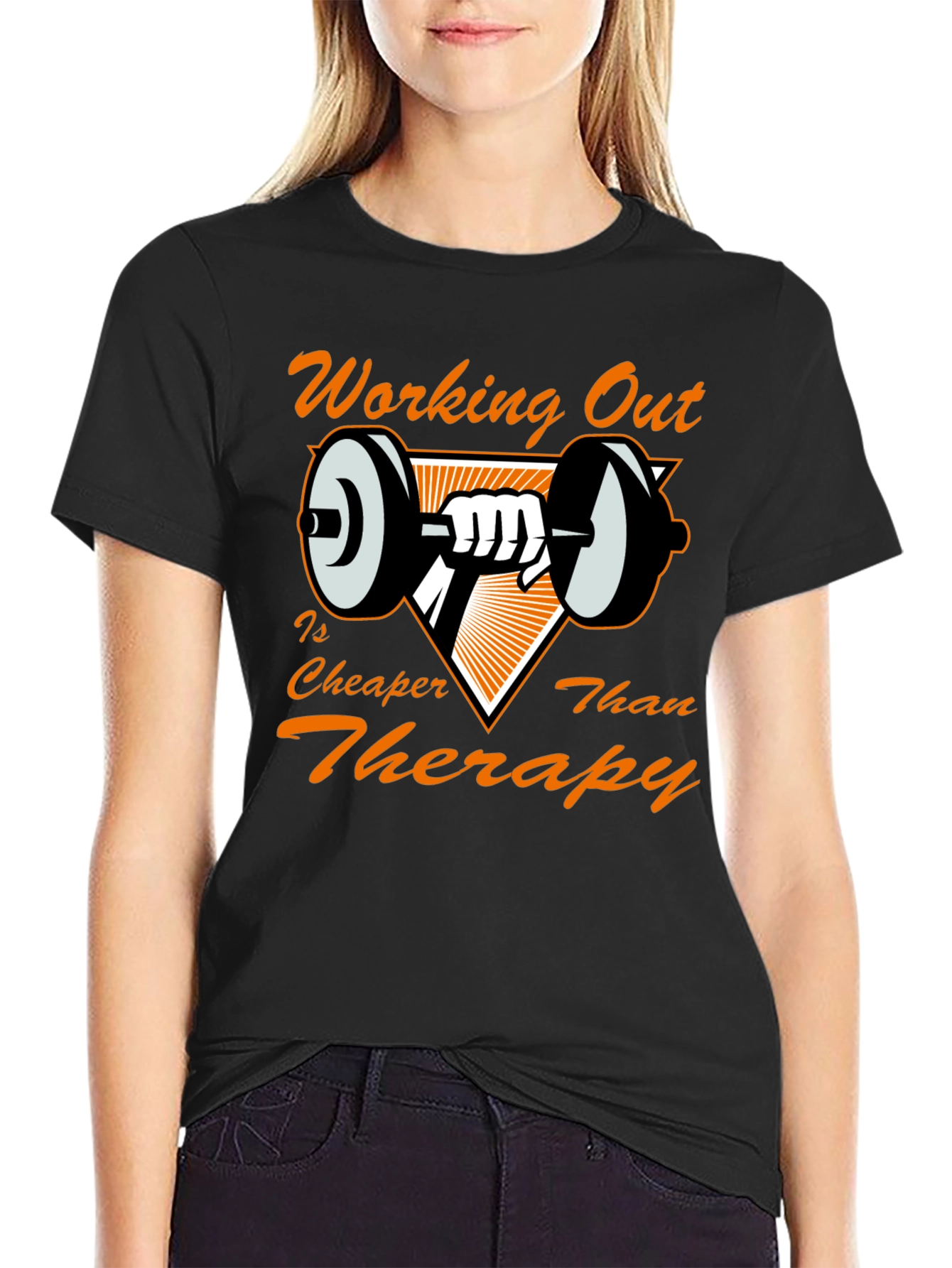 Camiseta Negra con Diseño de Gimnasio Motivacional