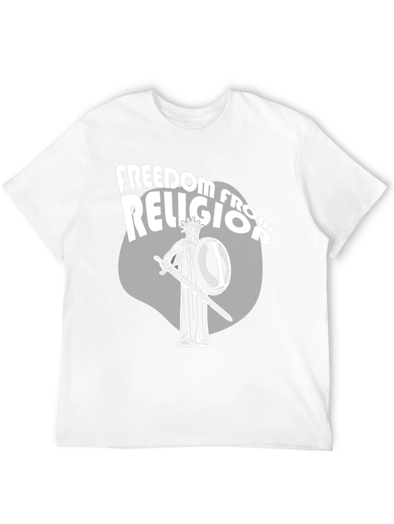 Camiseta Negra: Libertad de Religión con Estatua