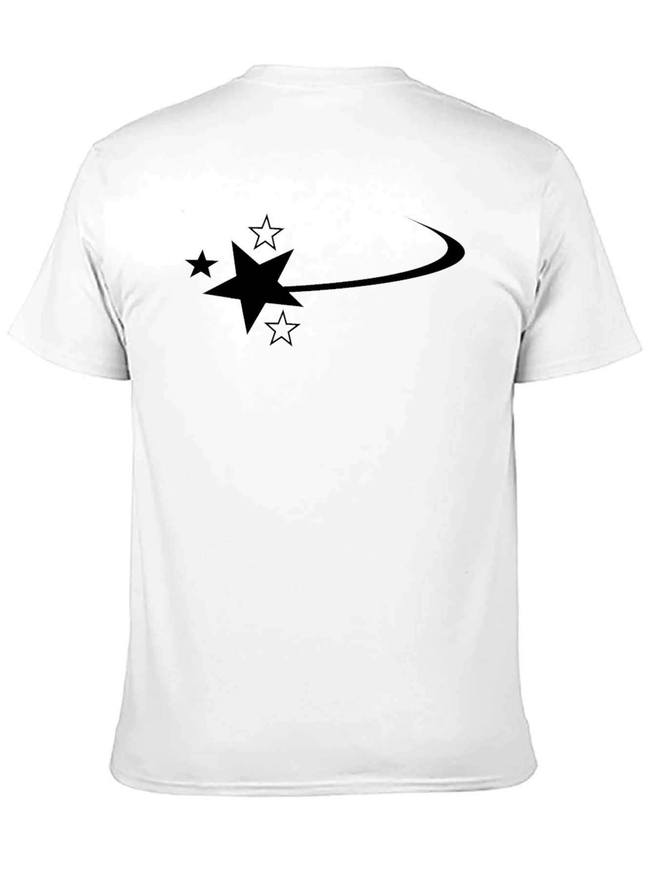 Camiseta Negra Hombre Diseño Estrellas