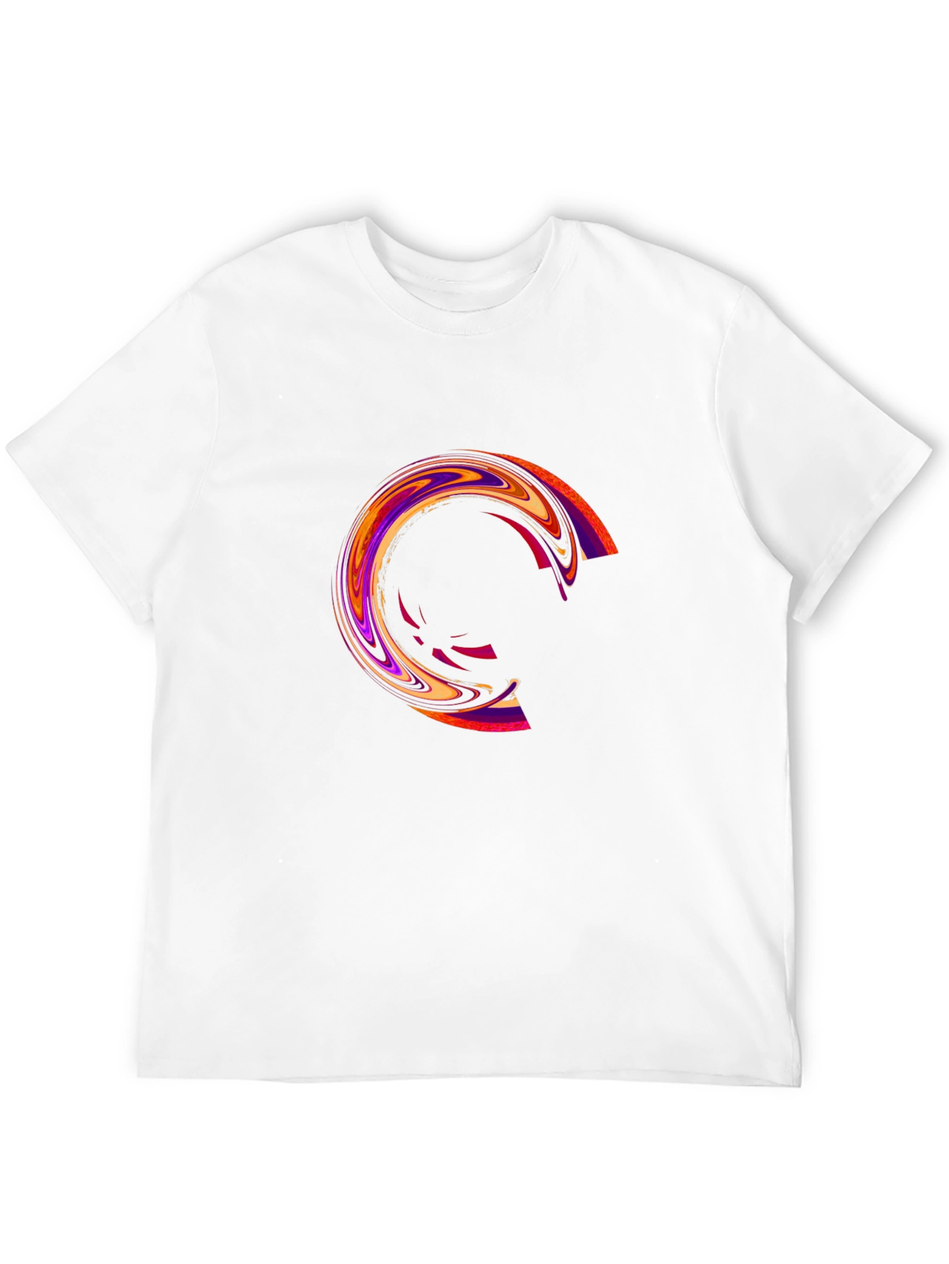 Camiseta Negra con Diseño Circular Abstracto