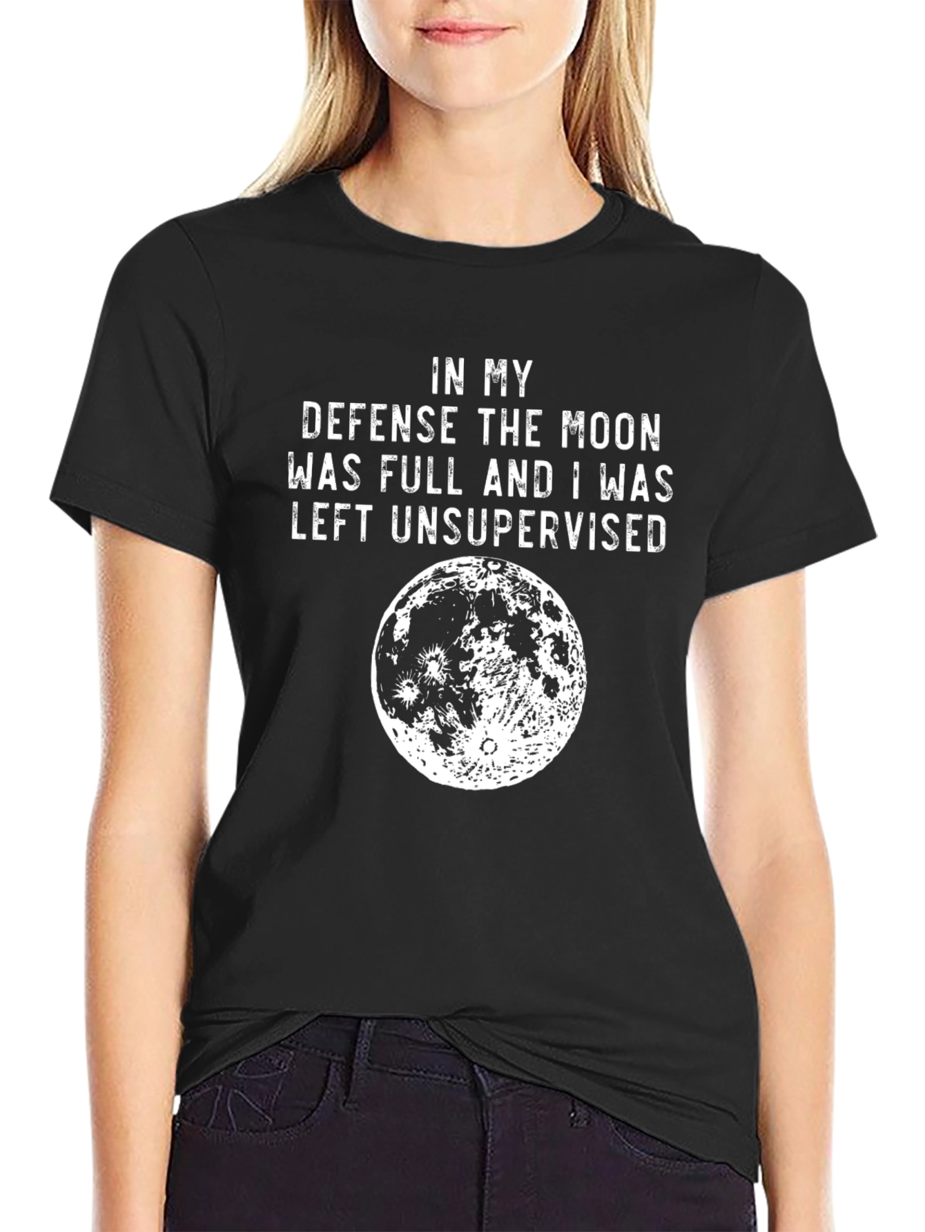 Camiseta Negra: En mi defensa la luna estaba llena