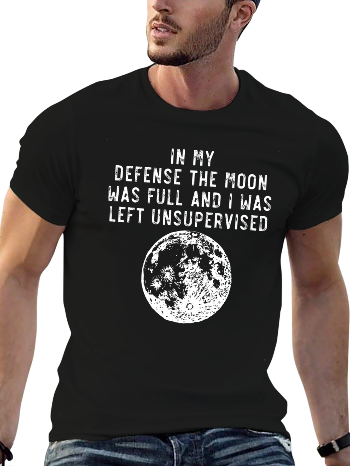Camiseta Negra: En mi defensa la luna estaba llena