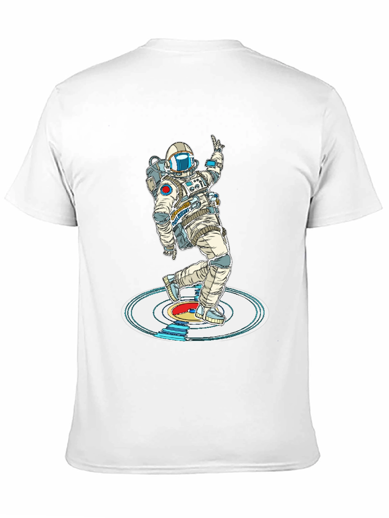 Camiseta Negra Astronauta Bailando en Vinilo