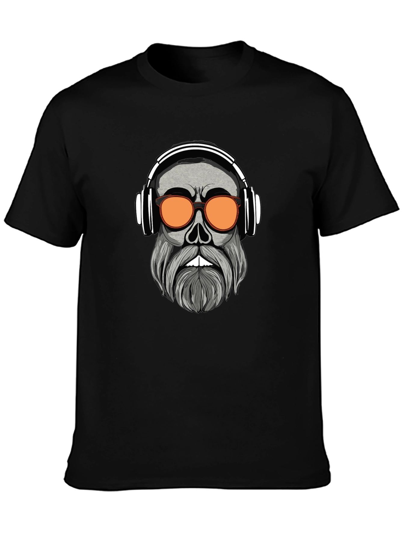 Camiseta Negra con Diseño Calavera Moderna