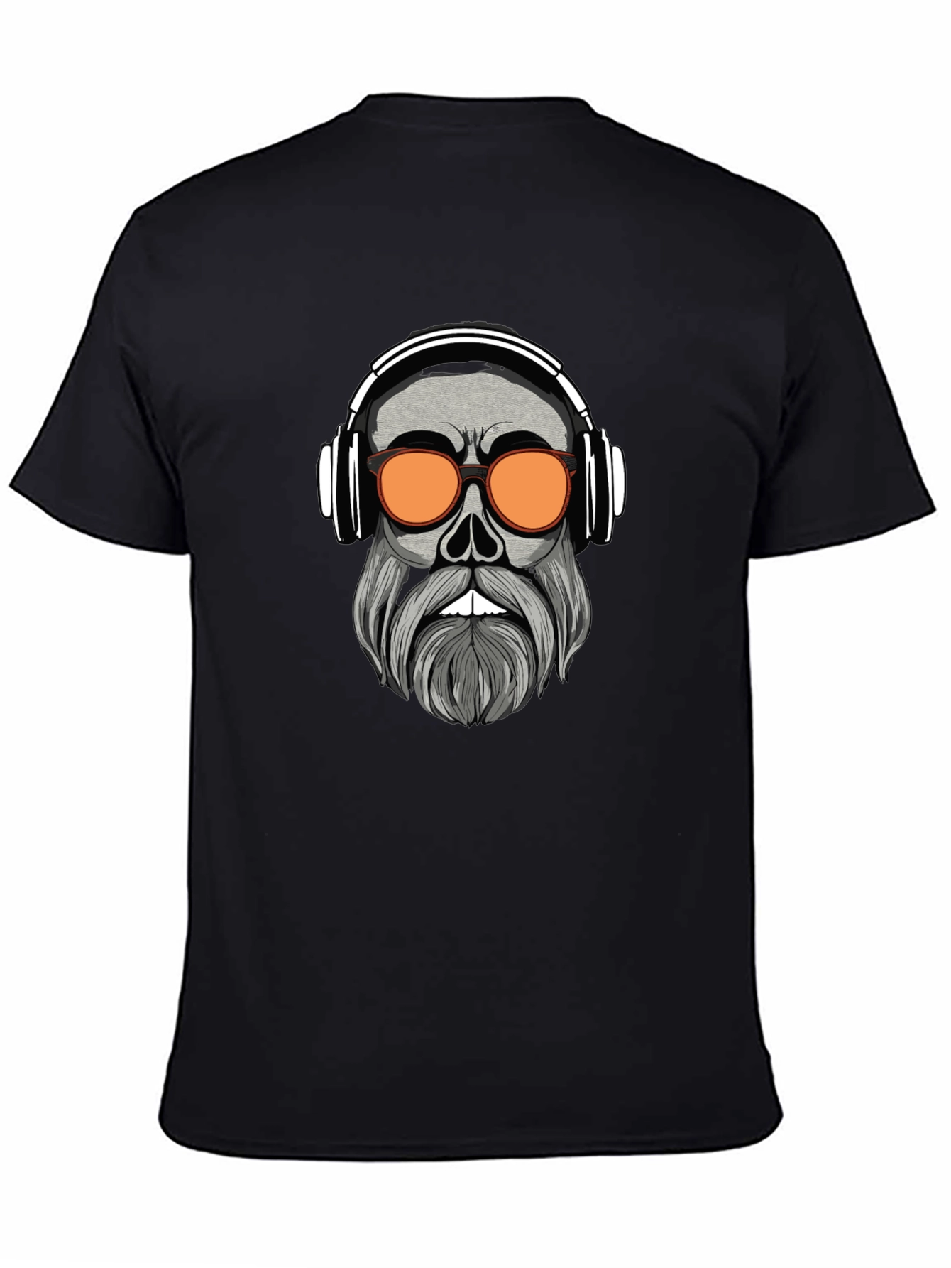 Camiseta Negra con Diseño Calavera Moderna
