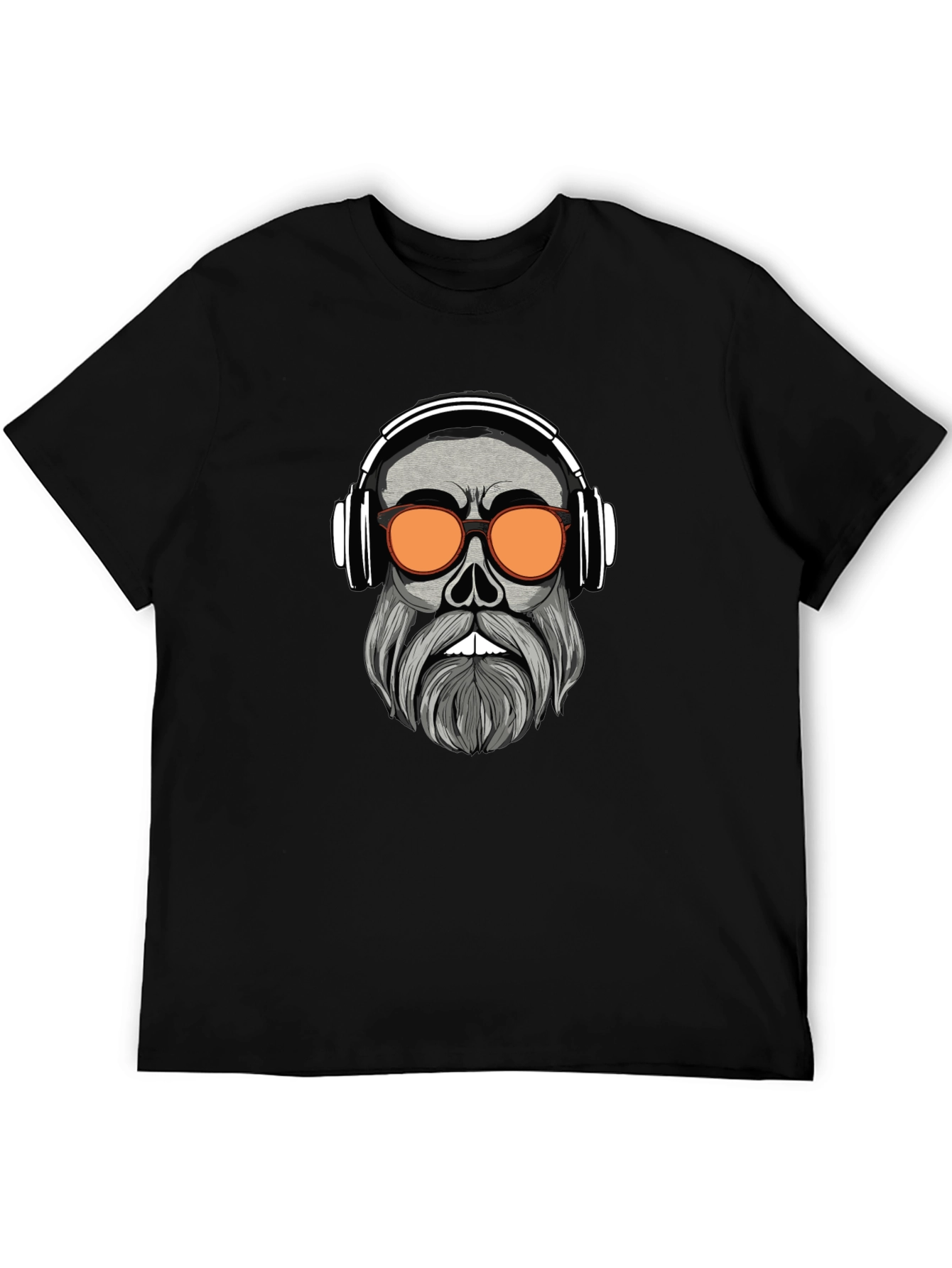 Camiseta Negra con Diseño Calavera Moderna