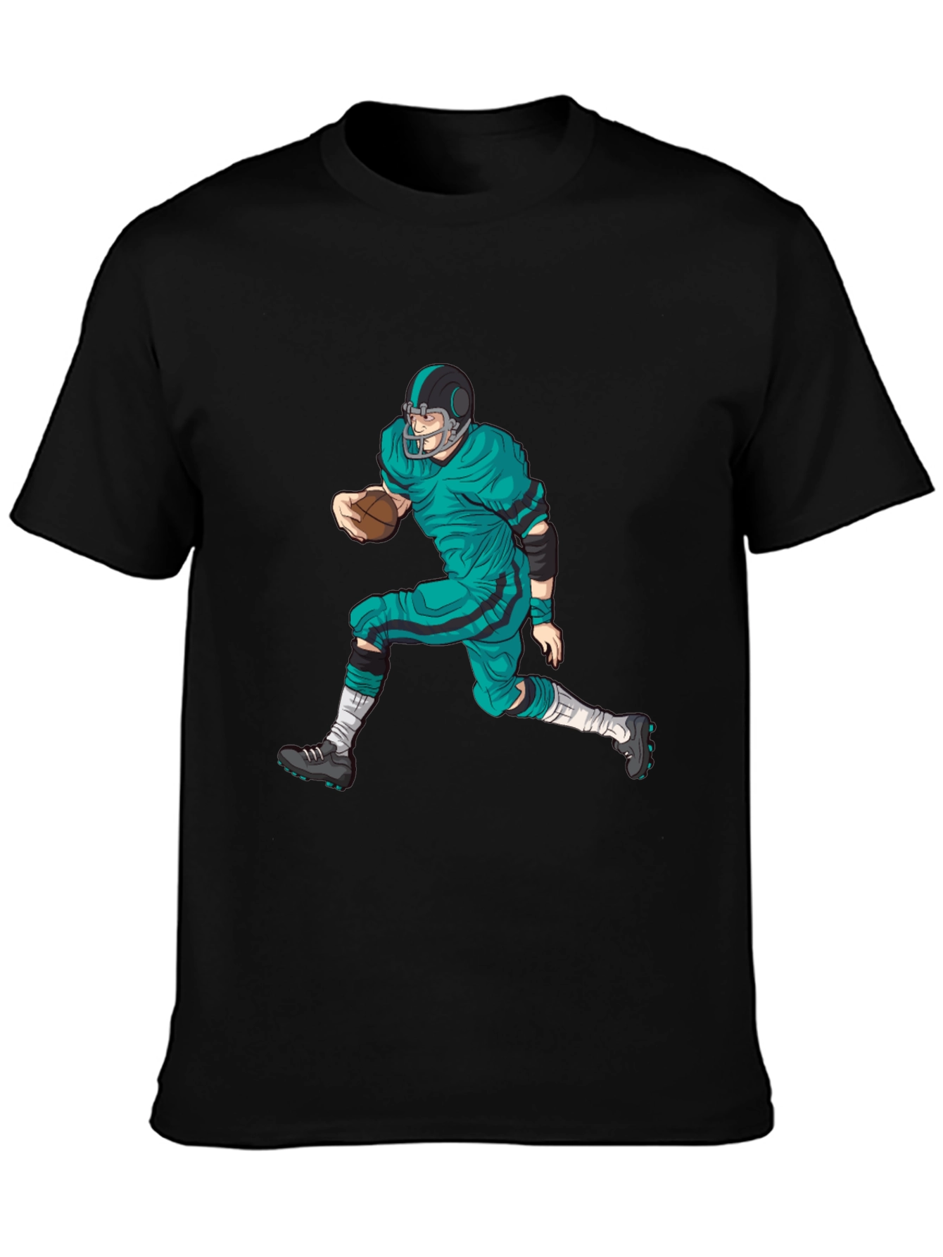 Camiseta Negra con Diseño de Futbol Americano