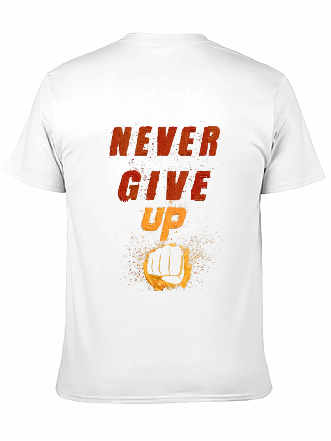 Camiseta Negra Motivacional: Never Give Up