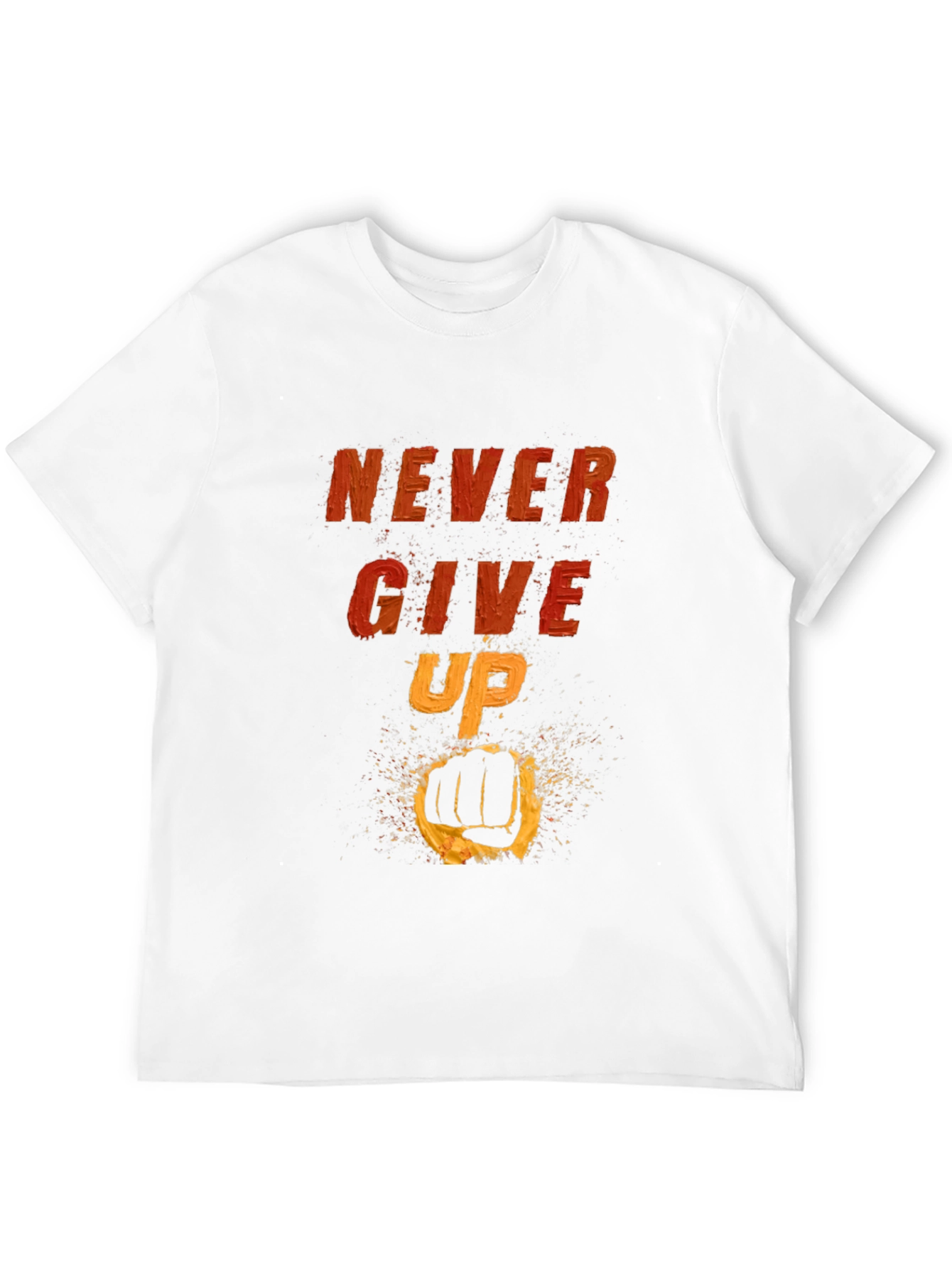 Camiseta Negra Motivacional: Never Give Up