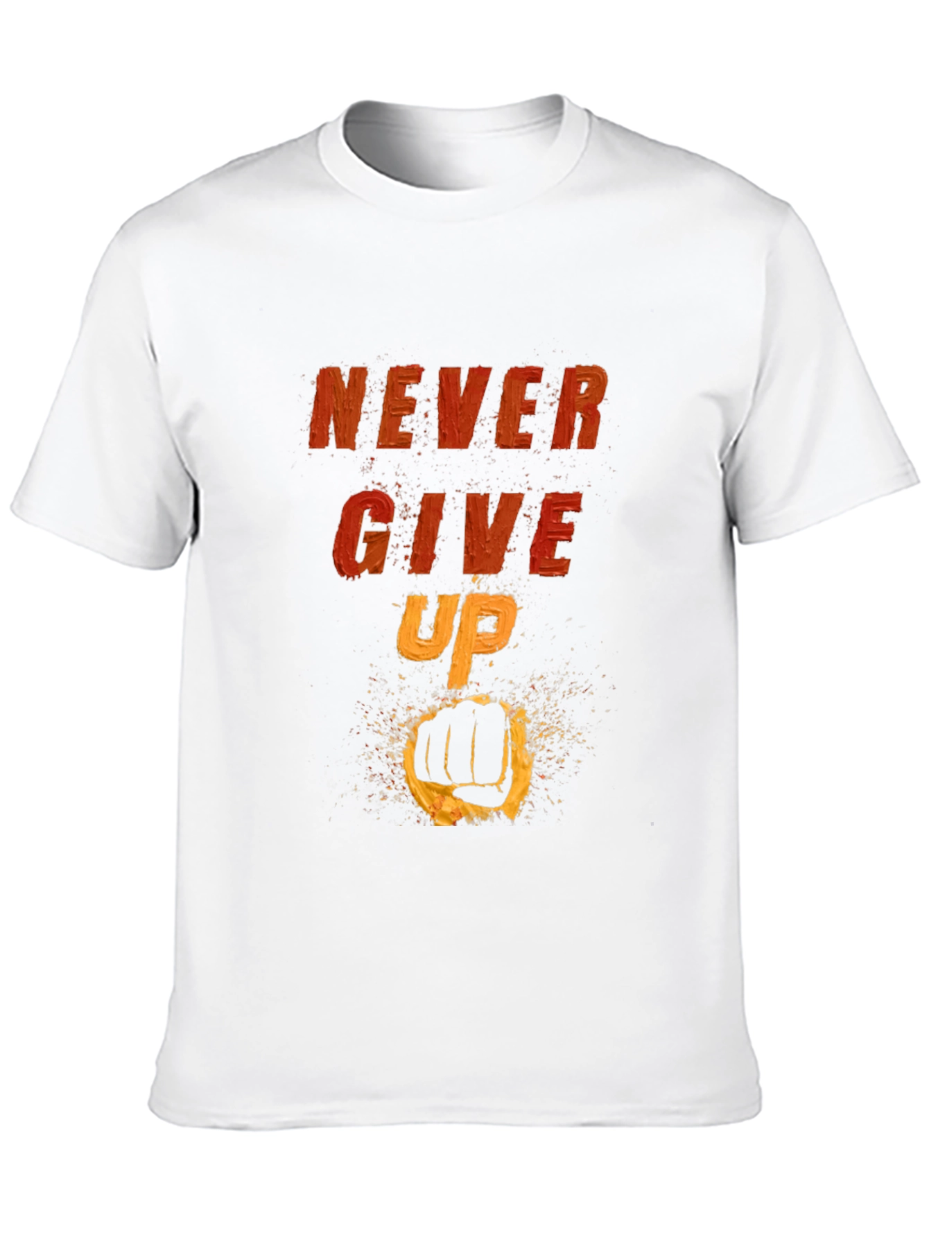Camiseta Negra Motivacional: Never Give Up