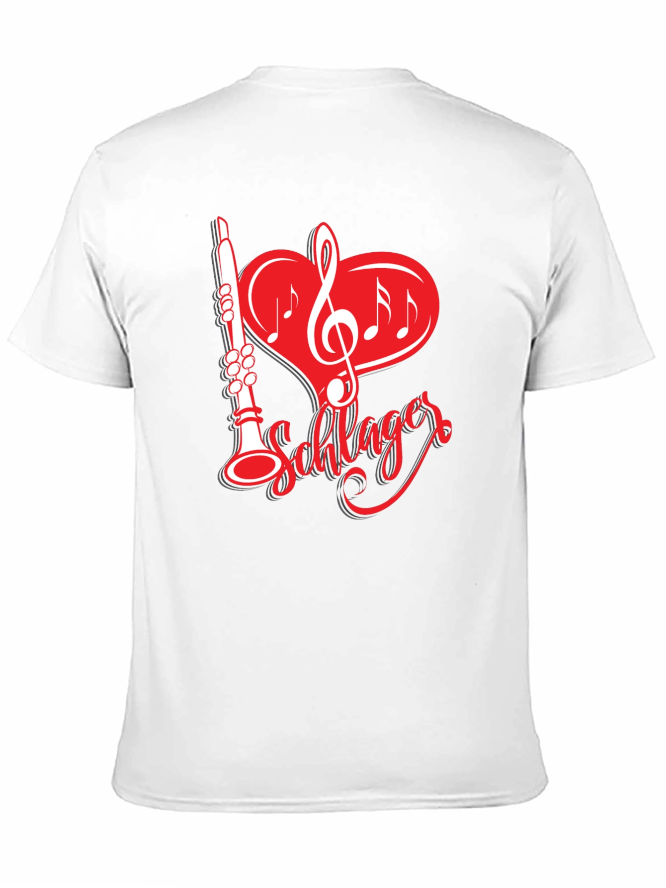 Camiseta Negra Música Schlager Corazón Clarinete