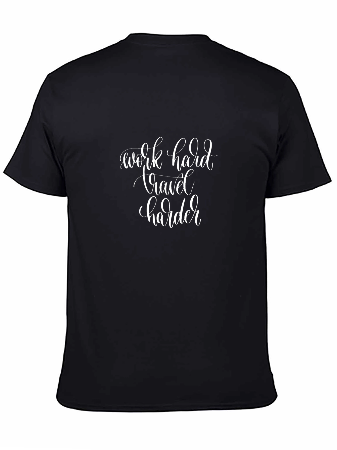 Camiseta Negra: Work Hard Travel Harder