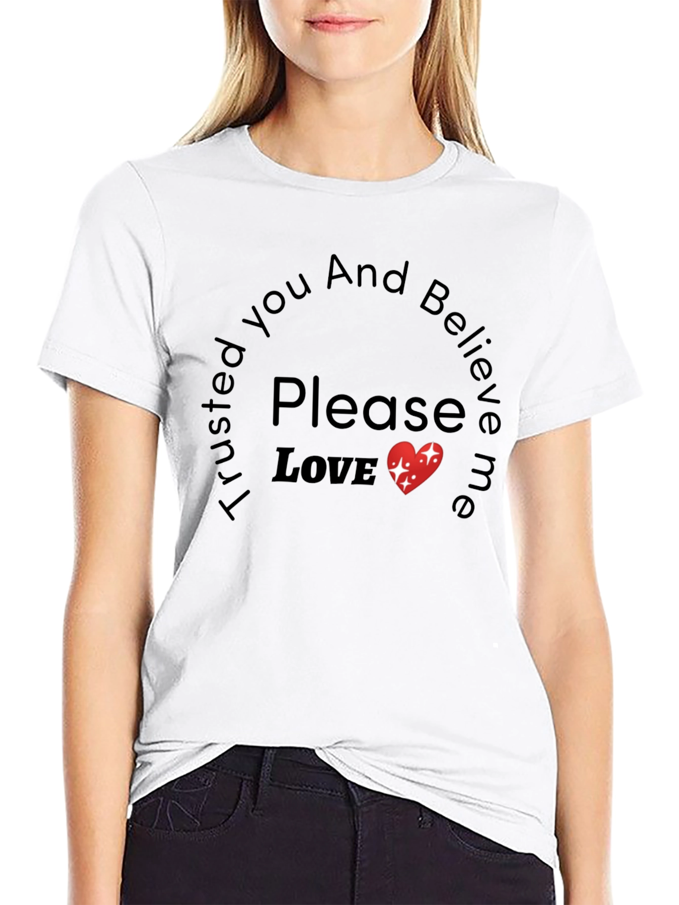 Camiseta Negra Trust Please Love para Hombre