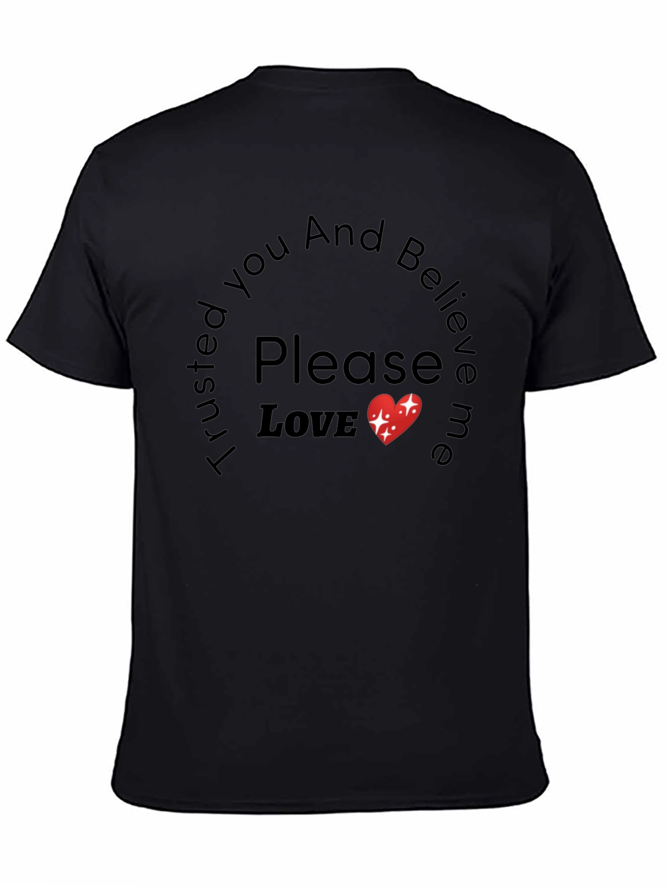 Camiseta Negra Trust Please Love para Hombre