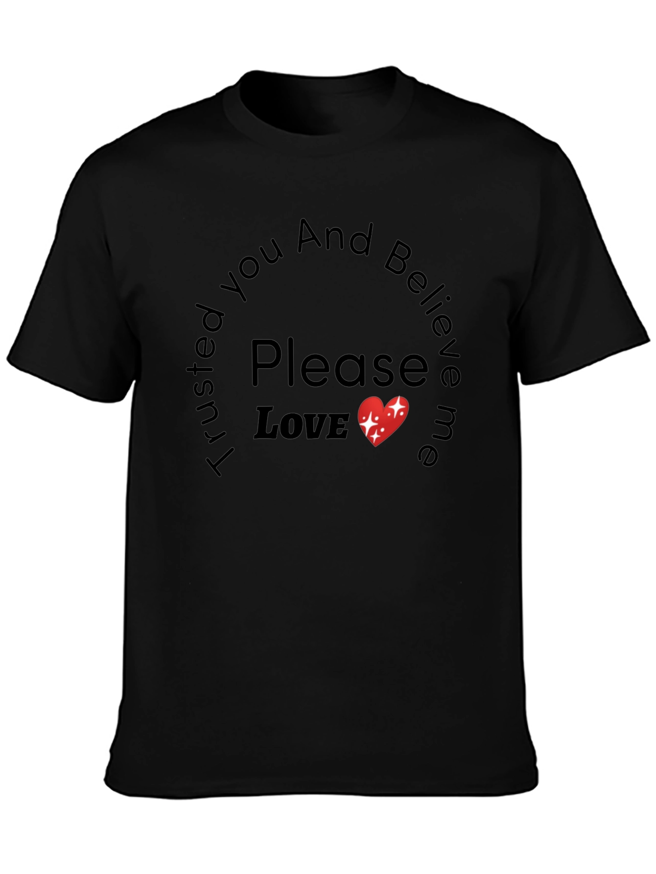 Camiseta Negra Trust Please Love para Hombre