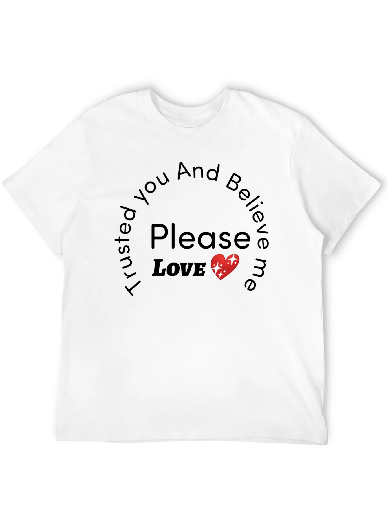 Camiseta Negra Trust Please Love para Hombre