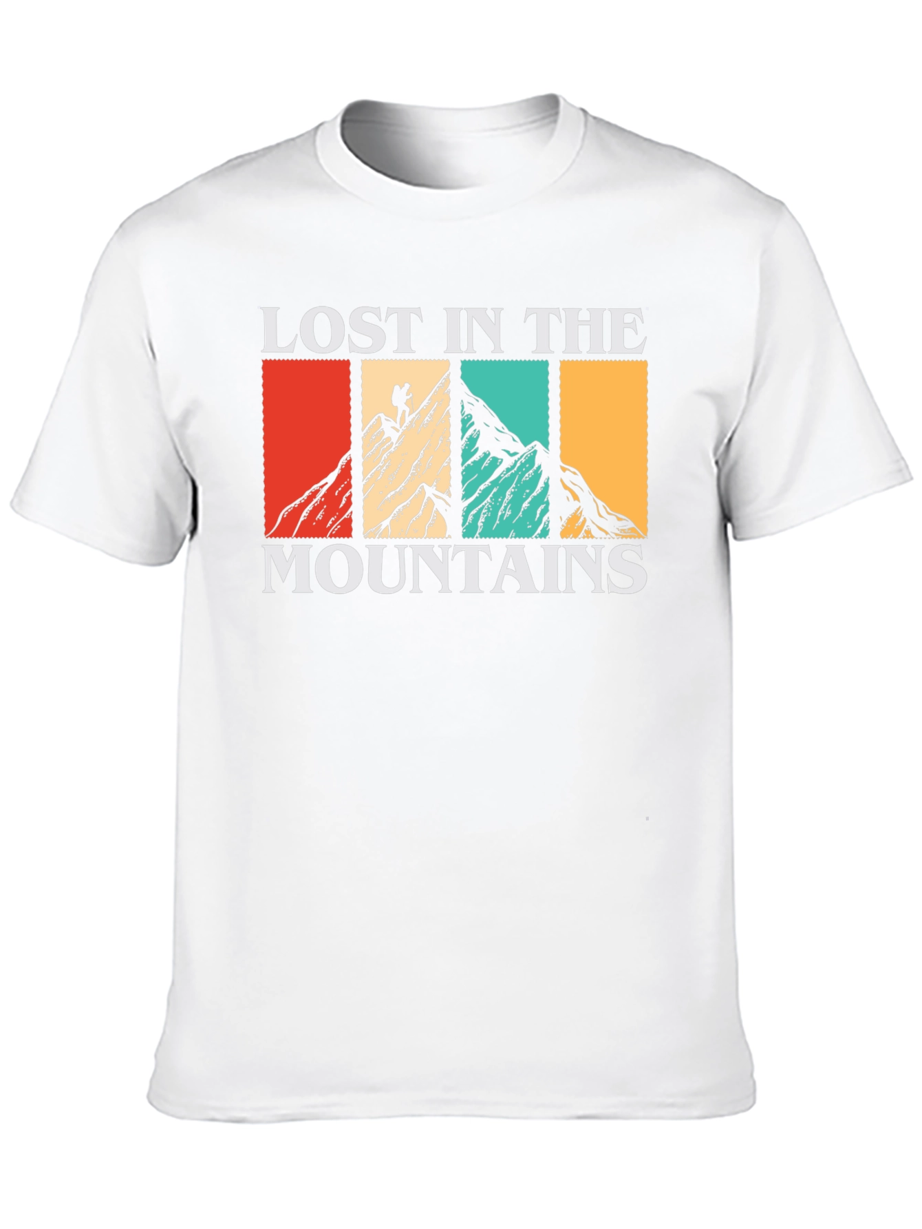 Camiseta Negra Lost in the Mountains para Aventureros