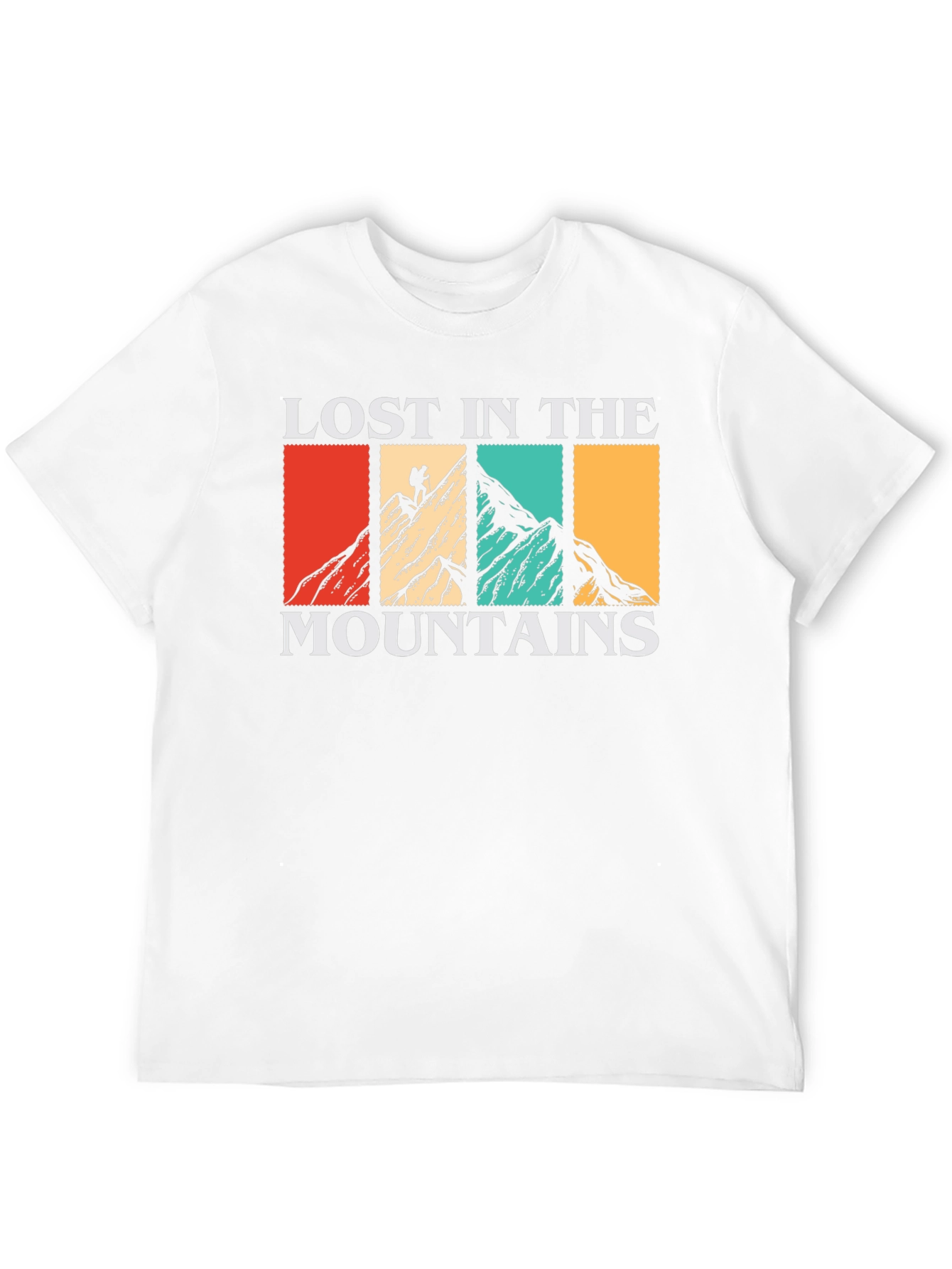 Camiseta Negra Lost in the Mountains para Aventureros