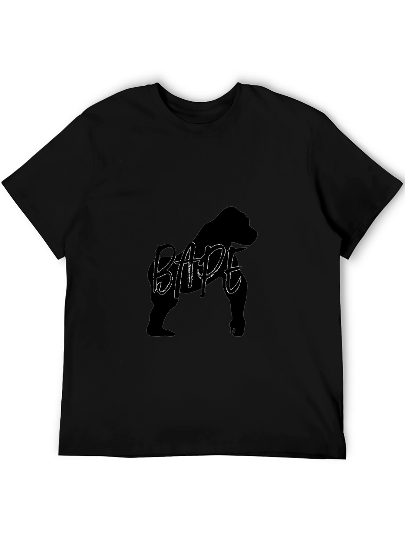 Camiseta Negra Hombre Diseño BAPE