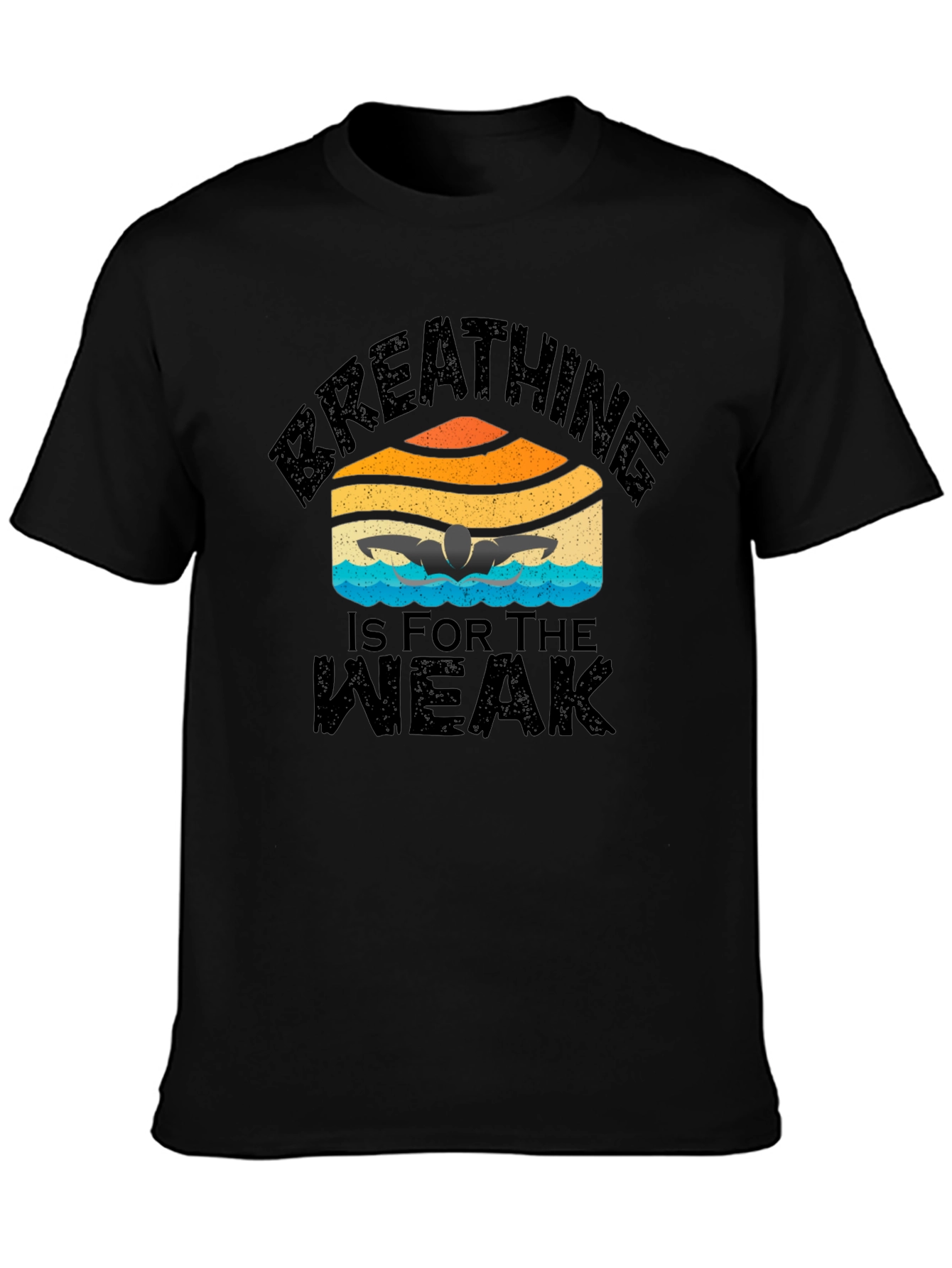 Camiseta Negra Natación: Respirar Es Para Débiles
